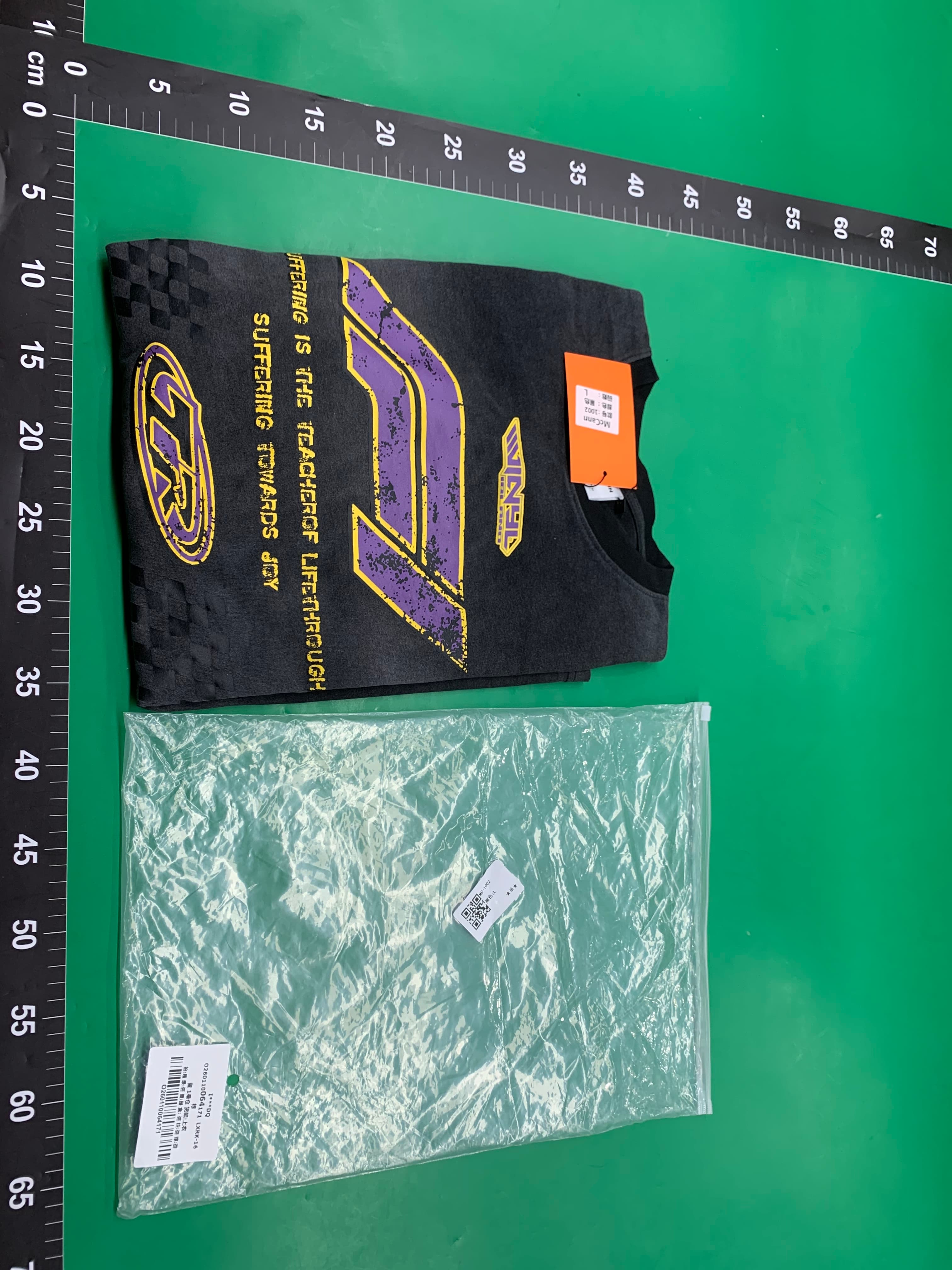 原创美式复古重工水洗做旧小众设计假两件赛车风格长袖T恤打底衫 — miniatura QC 2