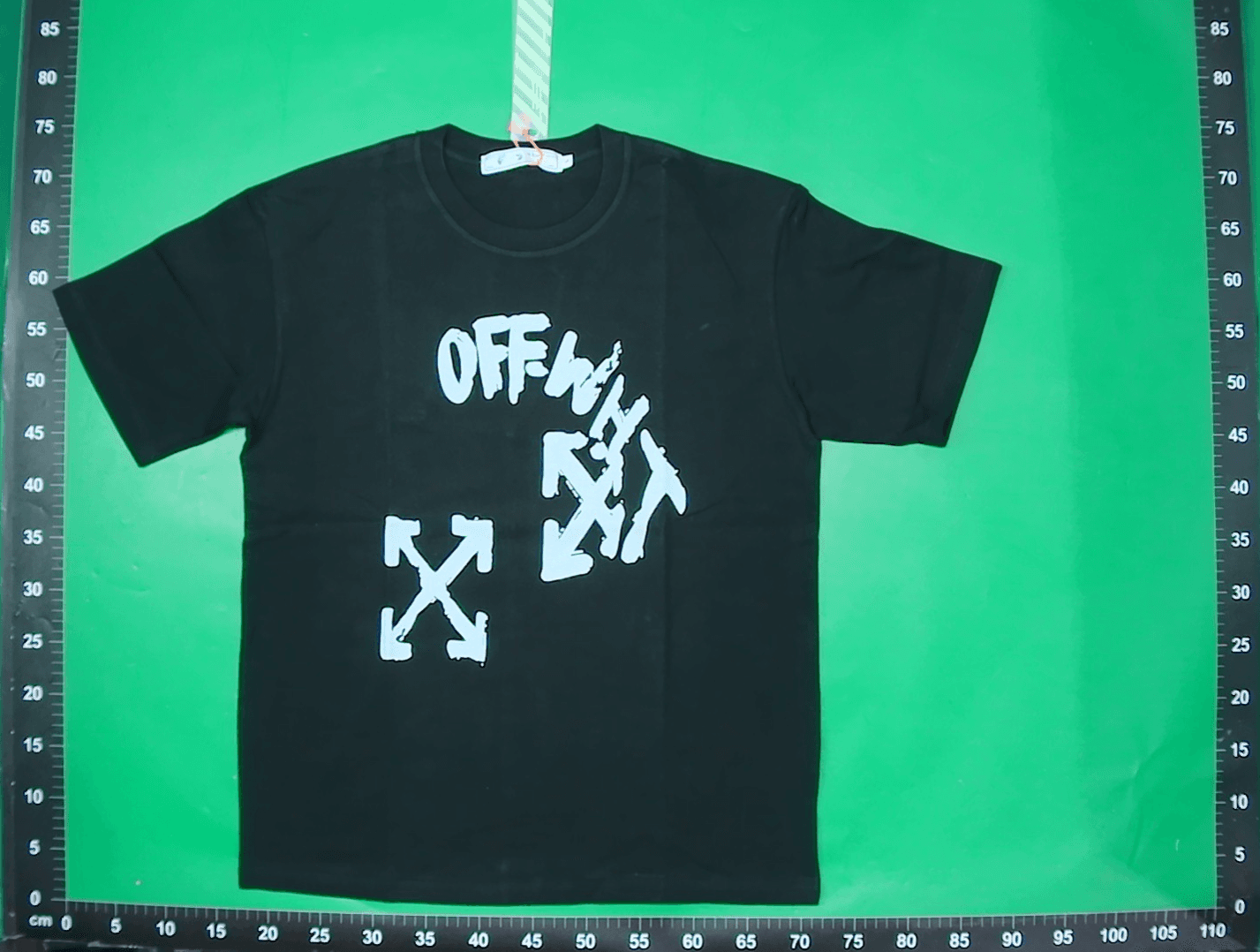 箭头标志的衣服十三行off短袖潮牌溶解箭头渐变星空泼墨T恤情侣装 — foto QC 1