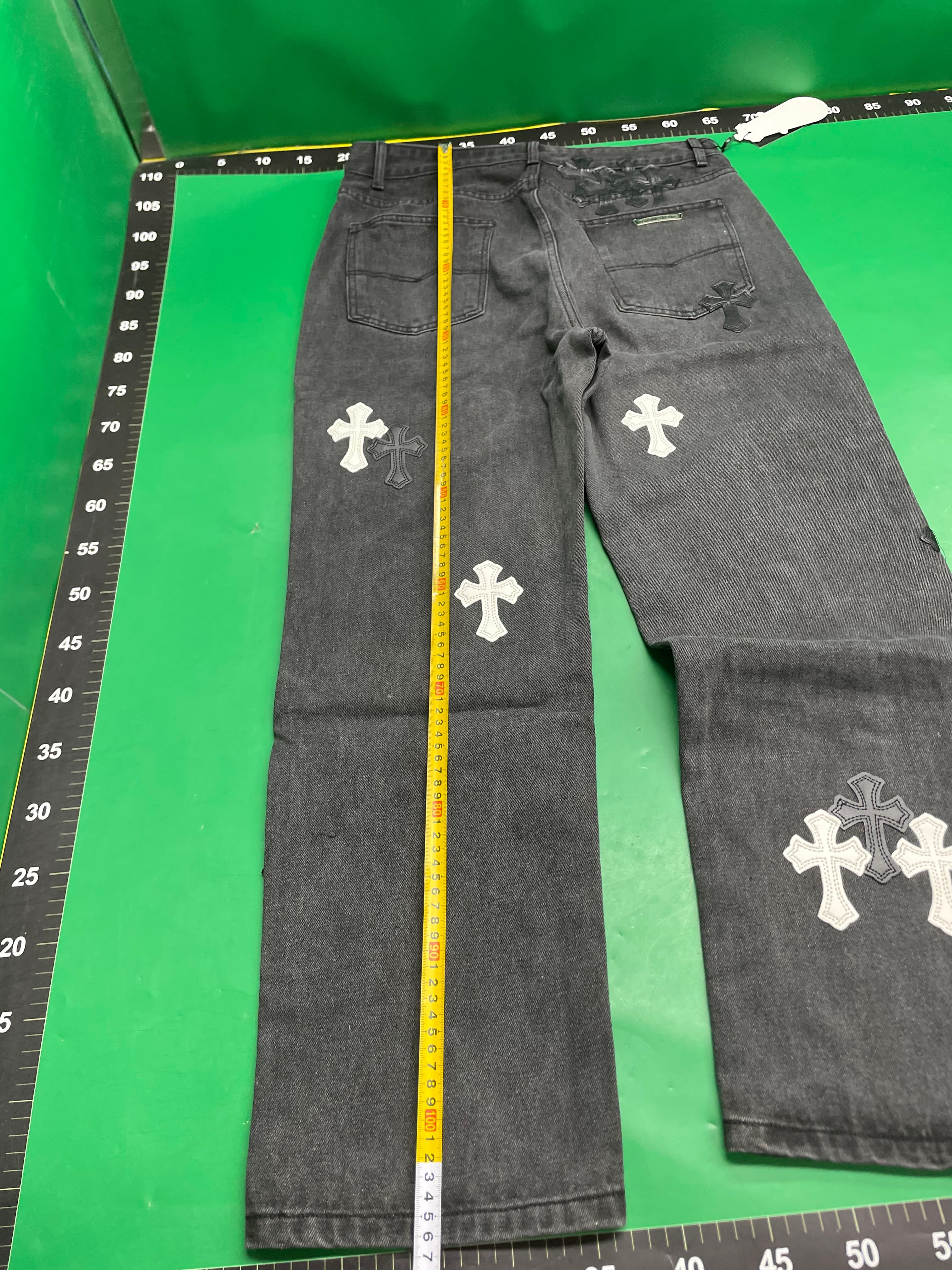 跨境新款26SS潮牌CH克罗直筒堆积神级版型情侣金属贴皮牛仔裤合集 — miniatura QC 4
