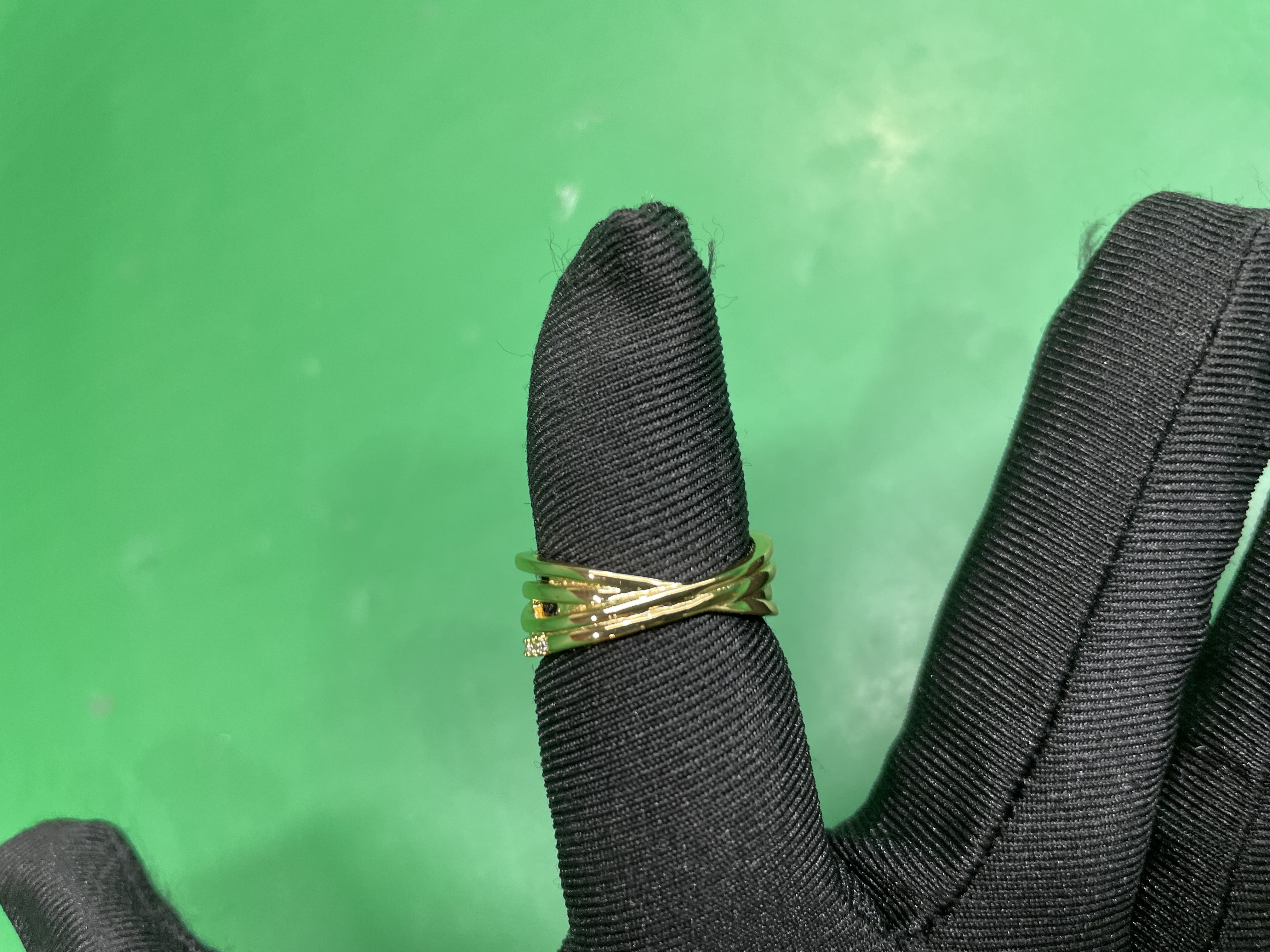 潘家新品上市白铜镀银黄金玫瑰花满钻蝴蝶结粉色戒指 — miniatura QC 2
