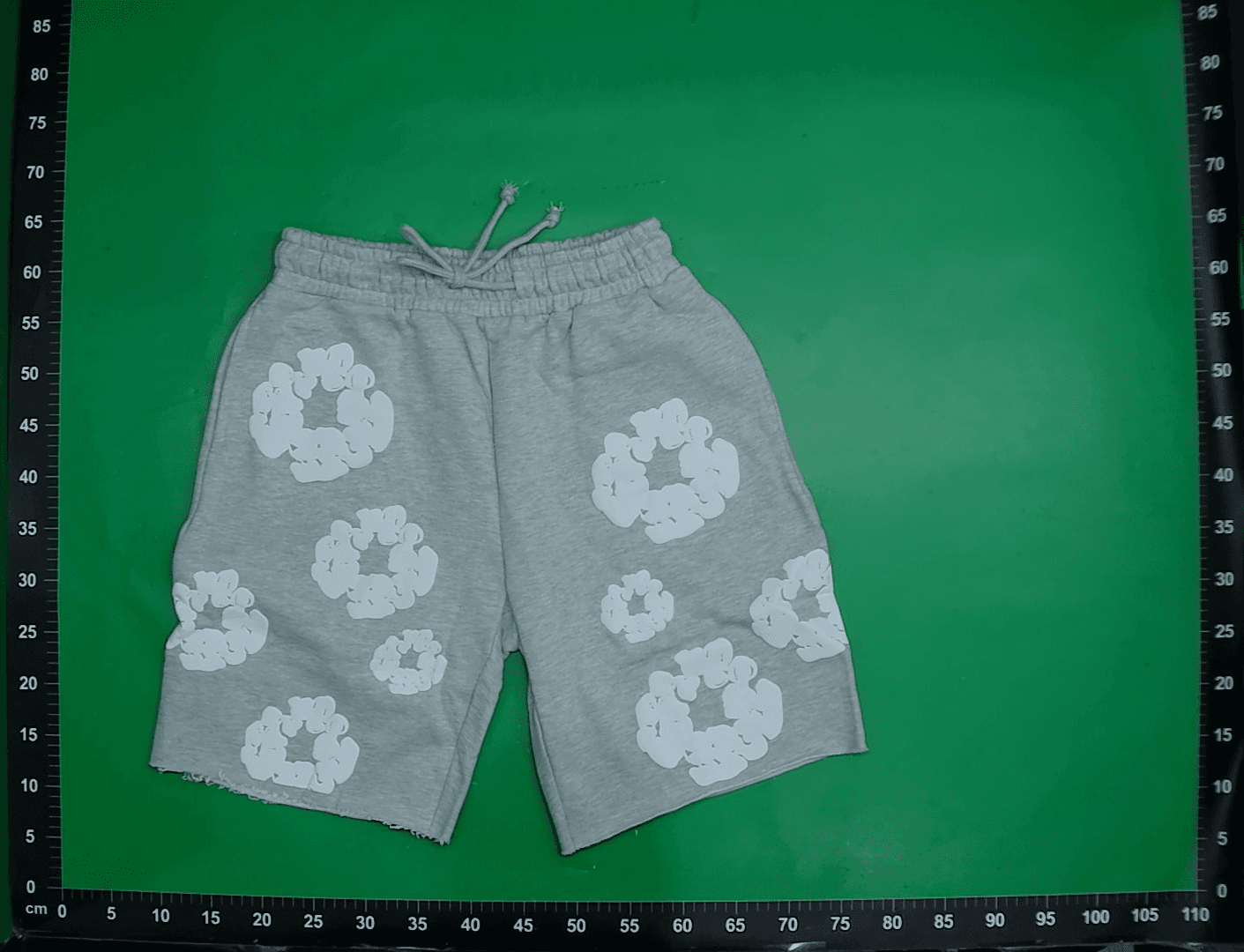 外贸批发木棉花发泡印花美潮宽松男女款短袖T恤休闲短裤套装 — miniatura QC 5