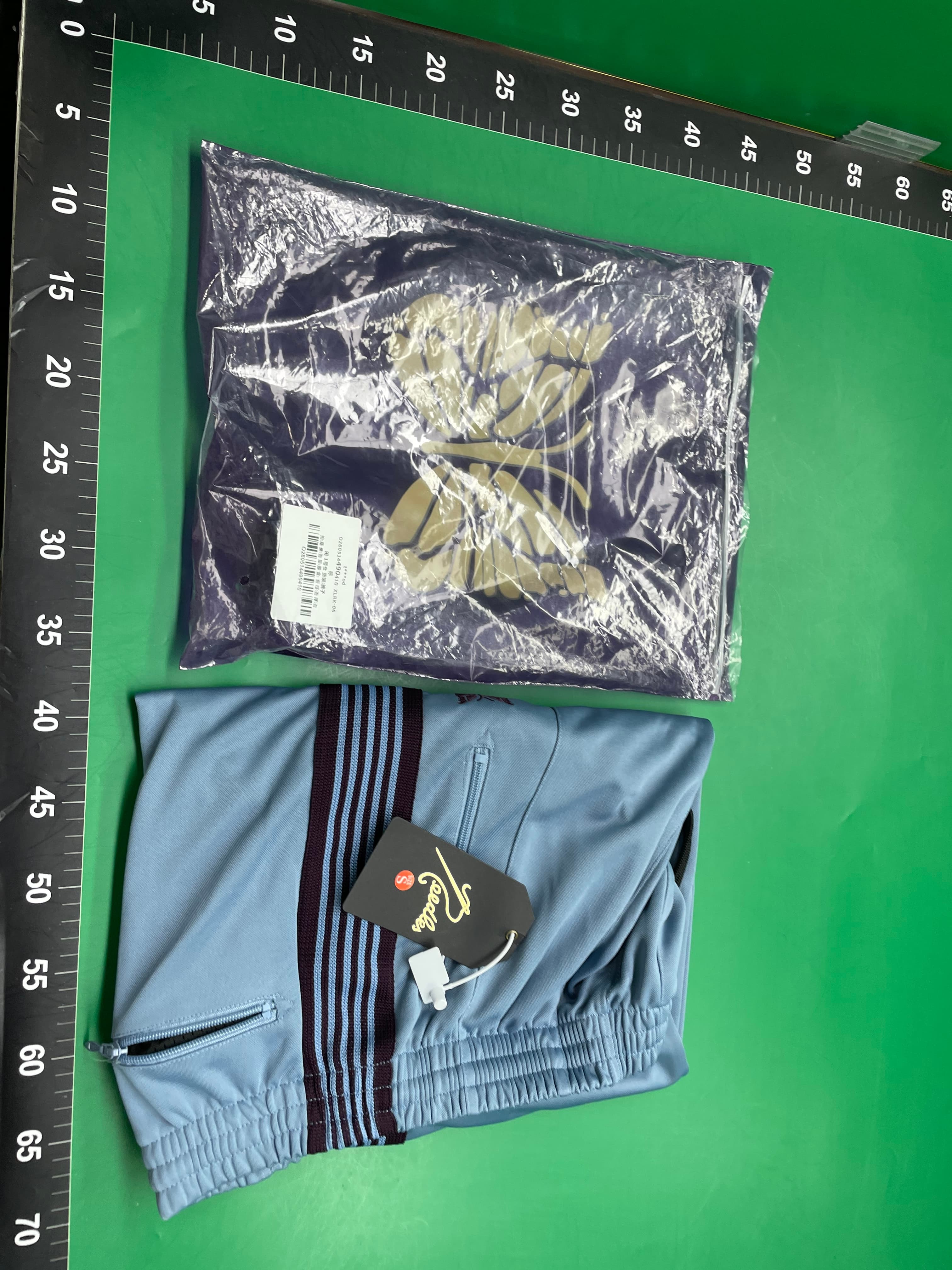 needles track休闲运动套装条纹上衣刺绣蝴蝶拉链外套直筒修身裤 — miniatura QC 2