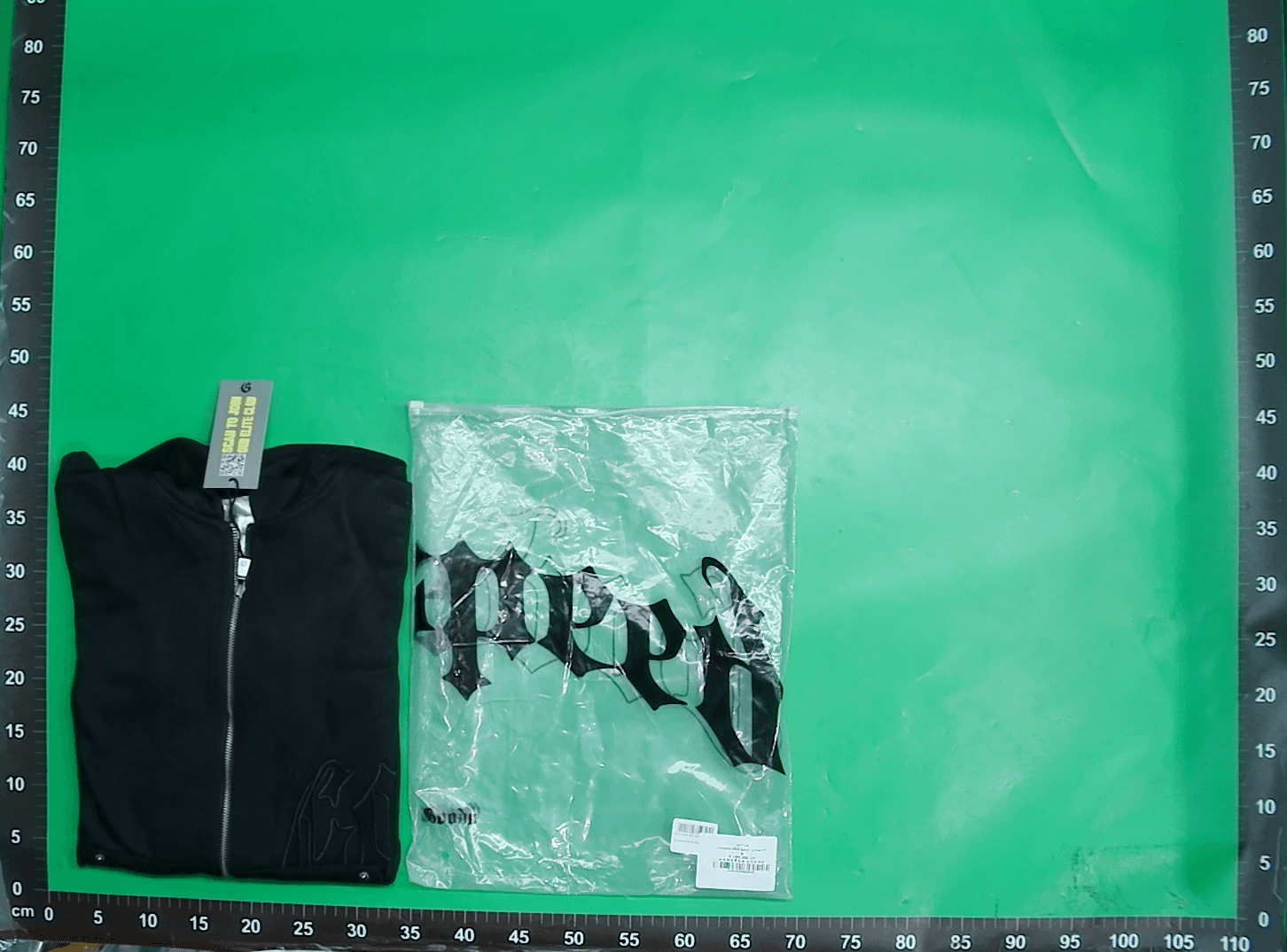 美潮摇滚街头复古水洗做旧印花连帽卫衣休闲卫裤男女同款 — foto QC 1