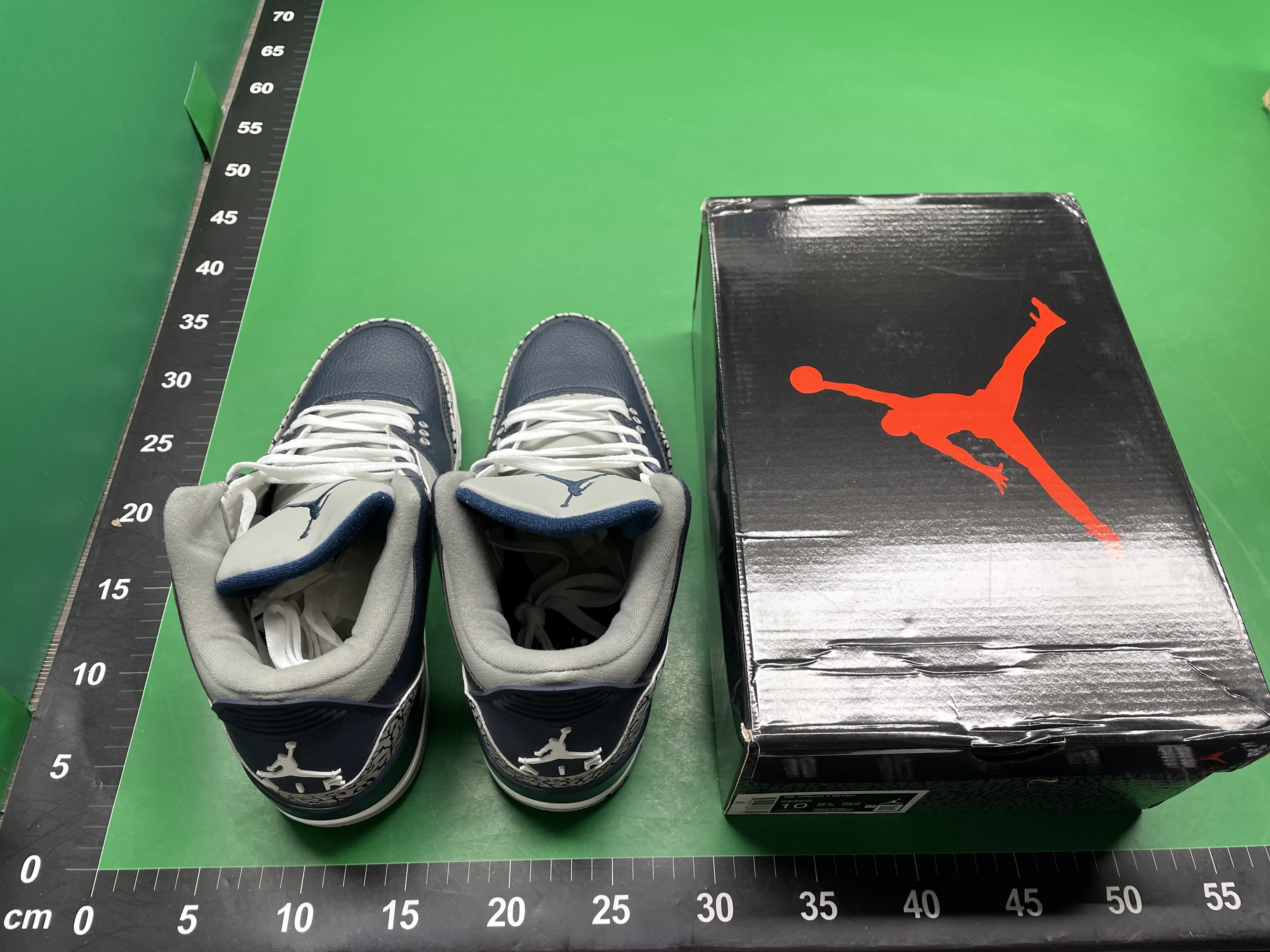 莆田鞋 AJ3藤原浩赛车蓝实战气垫情侣款酷灰北卡蓝乔3运动 篮球鞋 — miniatura QC 4