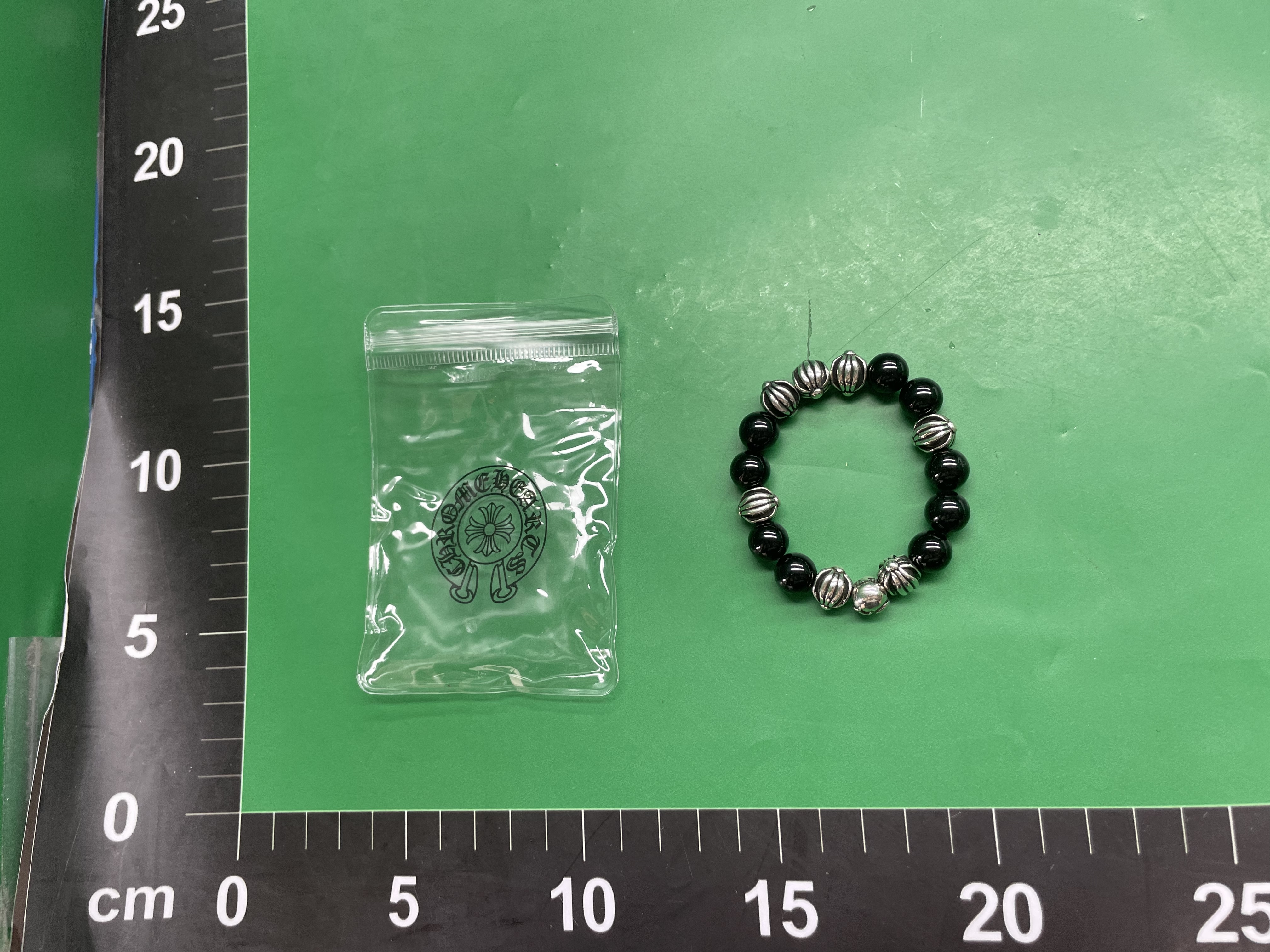 克罗伈泰银做旧十字架花黑玛瑙珠手串潮流百搭个性情侣手链 — miniatura QC 3