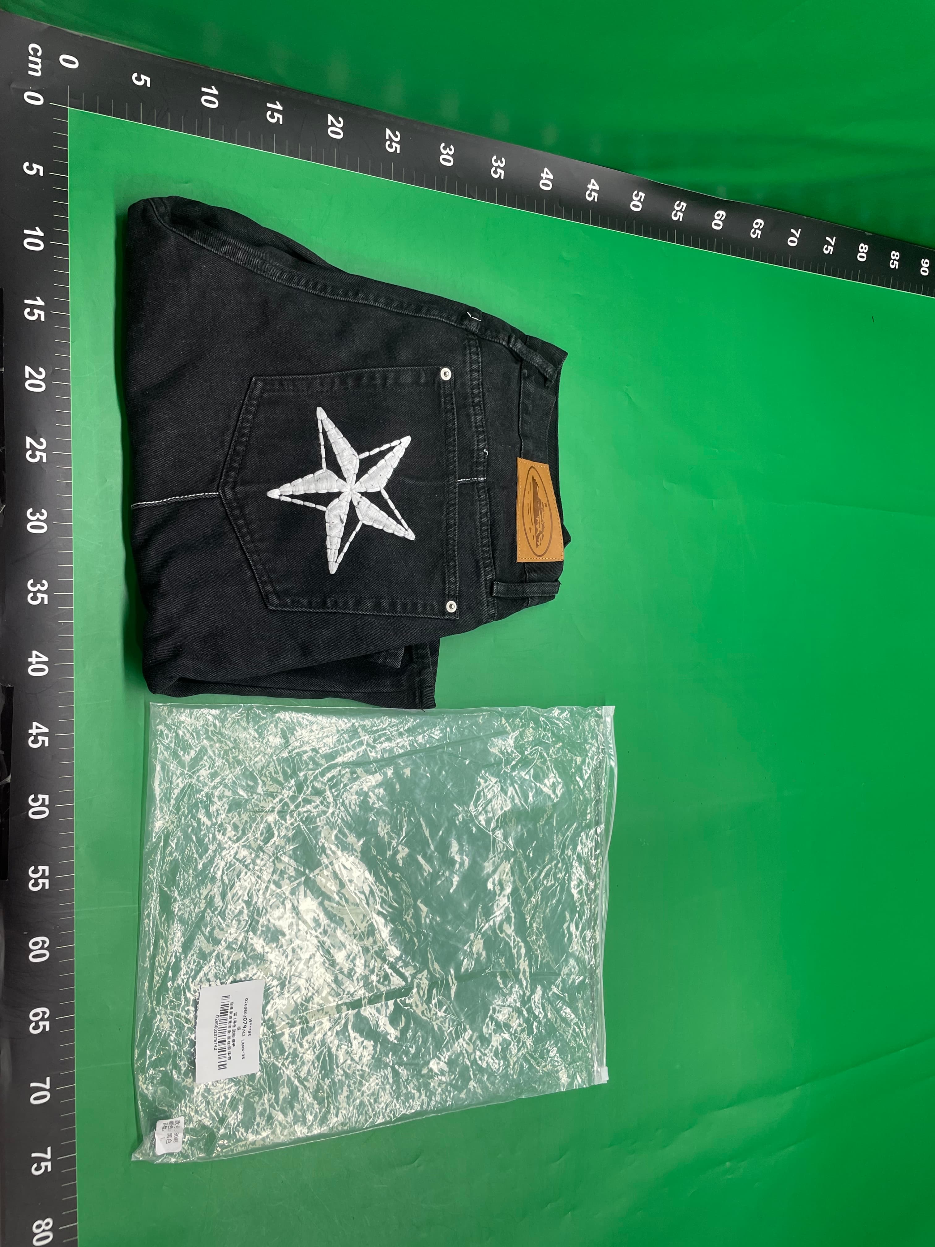 Corteiz恶魔岛刺绣五角星牛仔短裤男士夏季高街宽松休闲五分裤潮 — miniatura QC 5