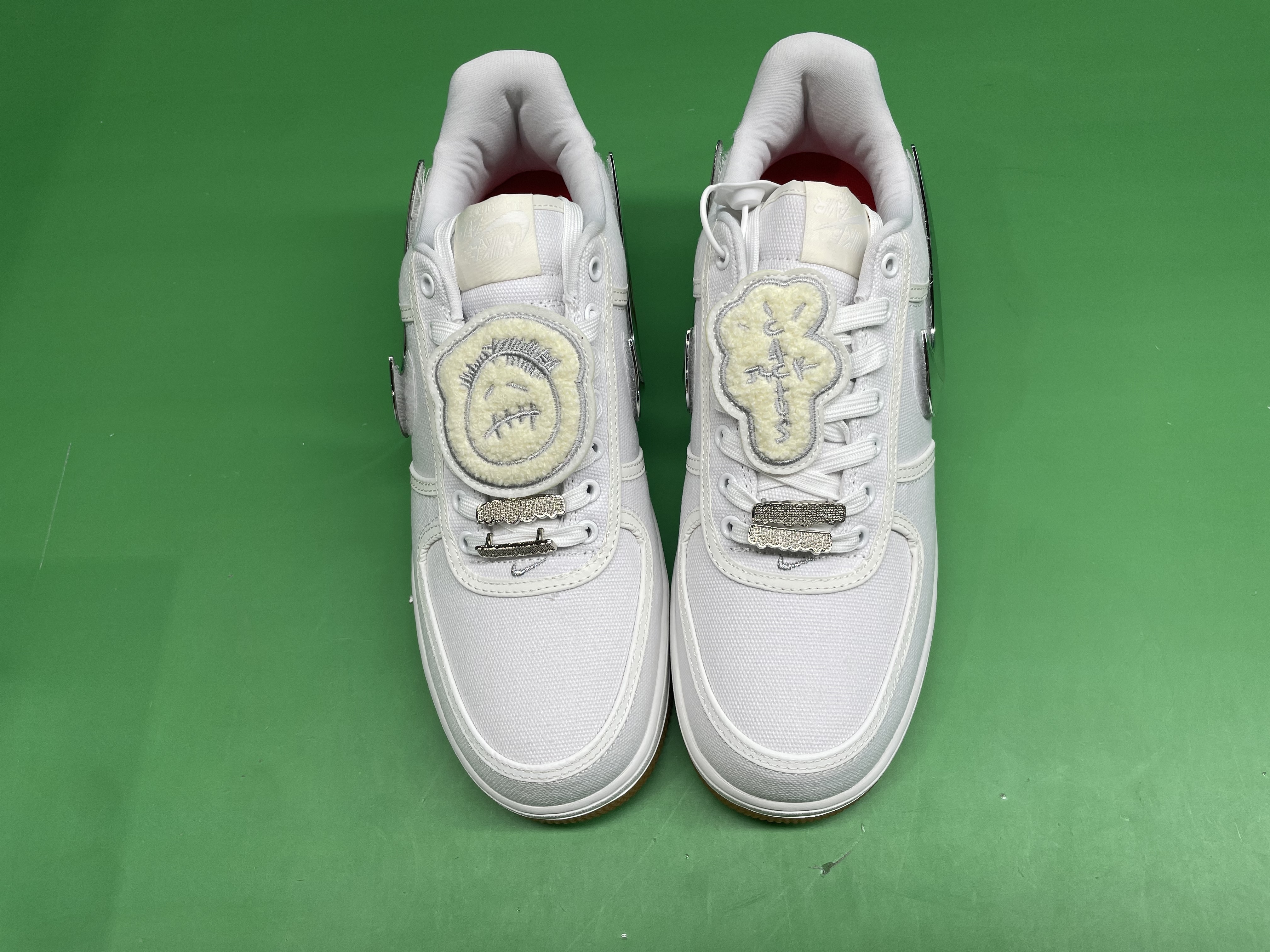 Cross-Border Air Force One Co-Branded Sneakers for Workers, Green Gold and Red Patent Leather Casual Shoes, Fashionable and Versatile Couple Shoes — miniatura QC 3