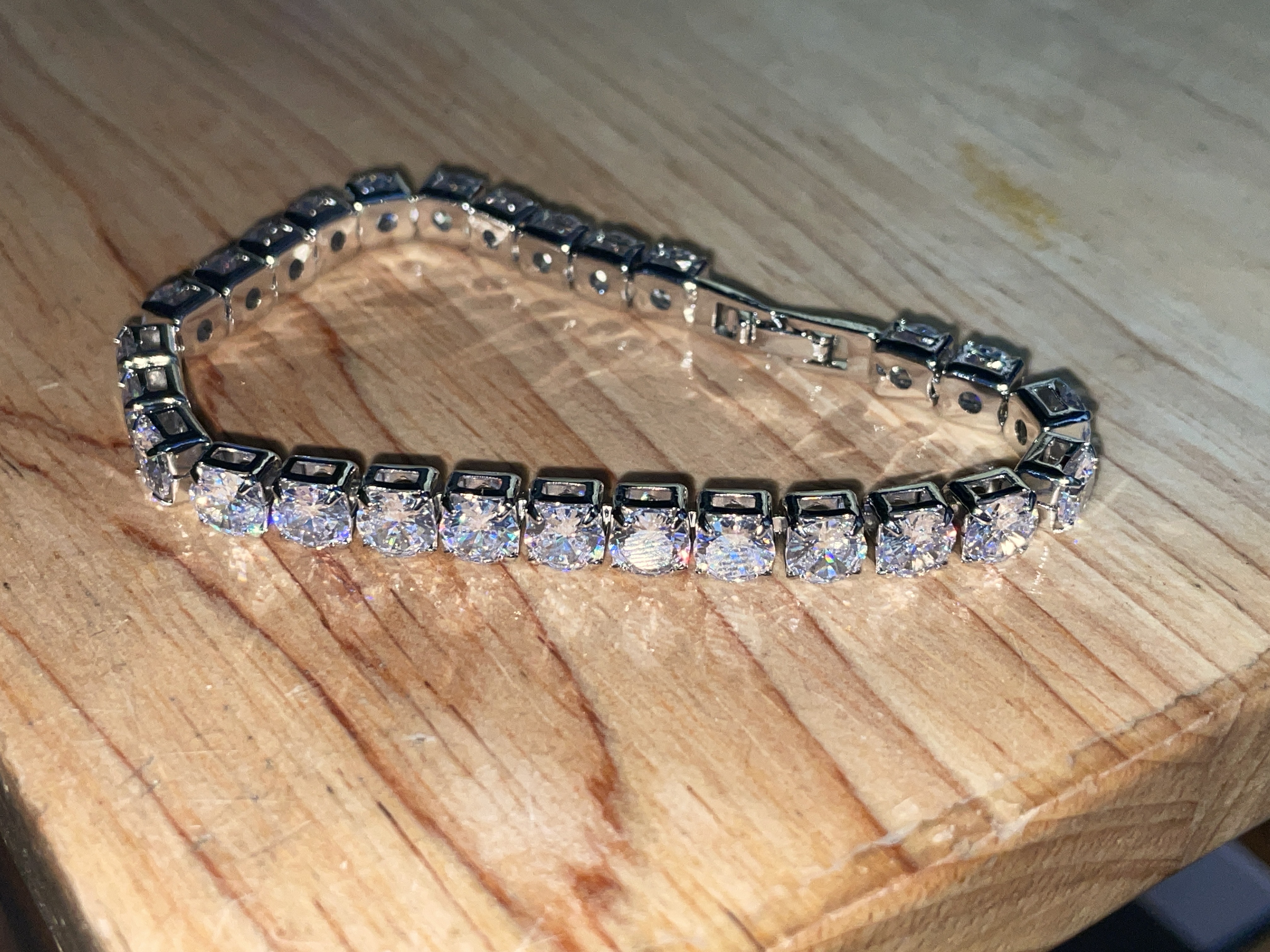 Mst Bling American-Style Rock Candy Tennis Bracelet High Street Hip-Hop Sparkling Single-Row Diamond Trendy Light Luxury Jewelry — miniatura QC 2