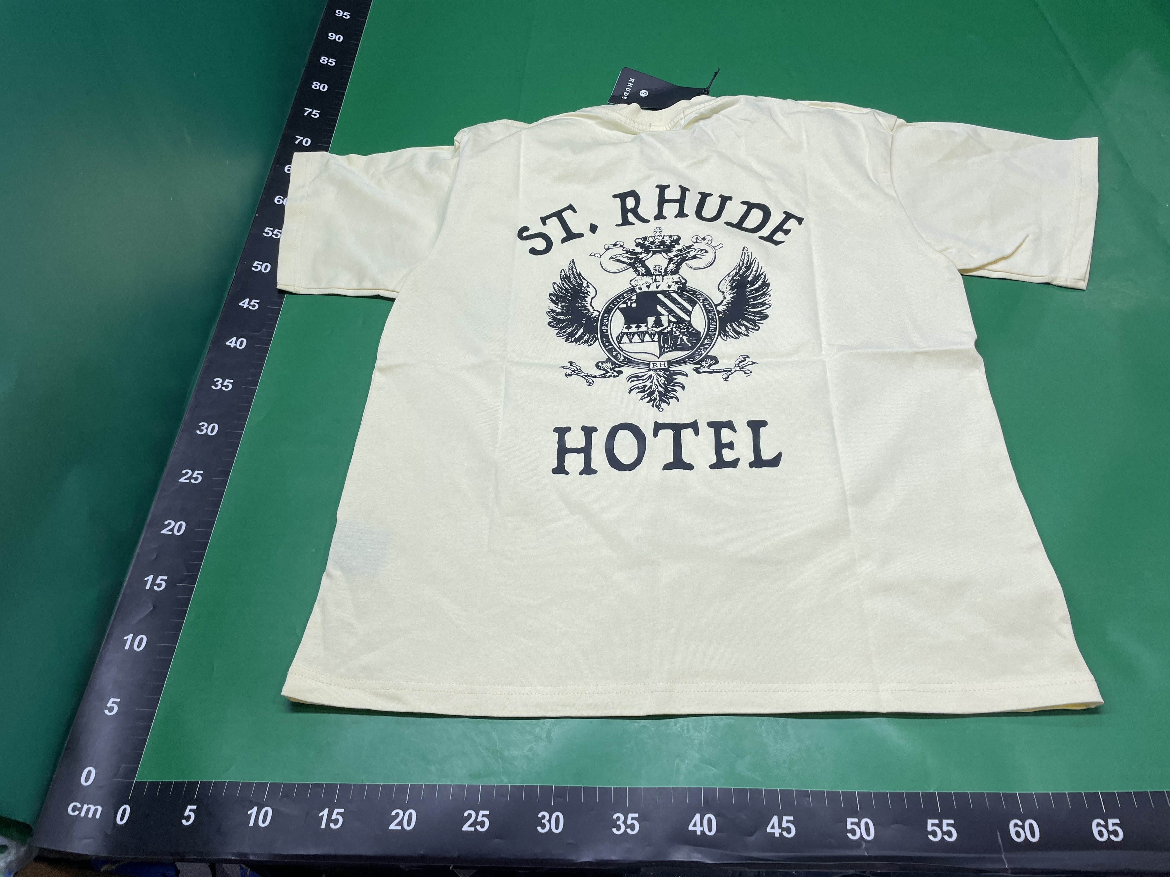 跨境专供美式潮牌Rhude字母logo印花高品质双纱纯棉男女短袖T恤 — miniatura QC 4