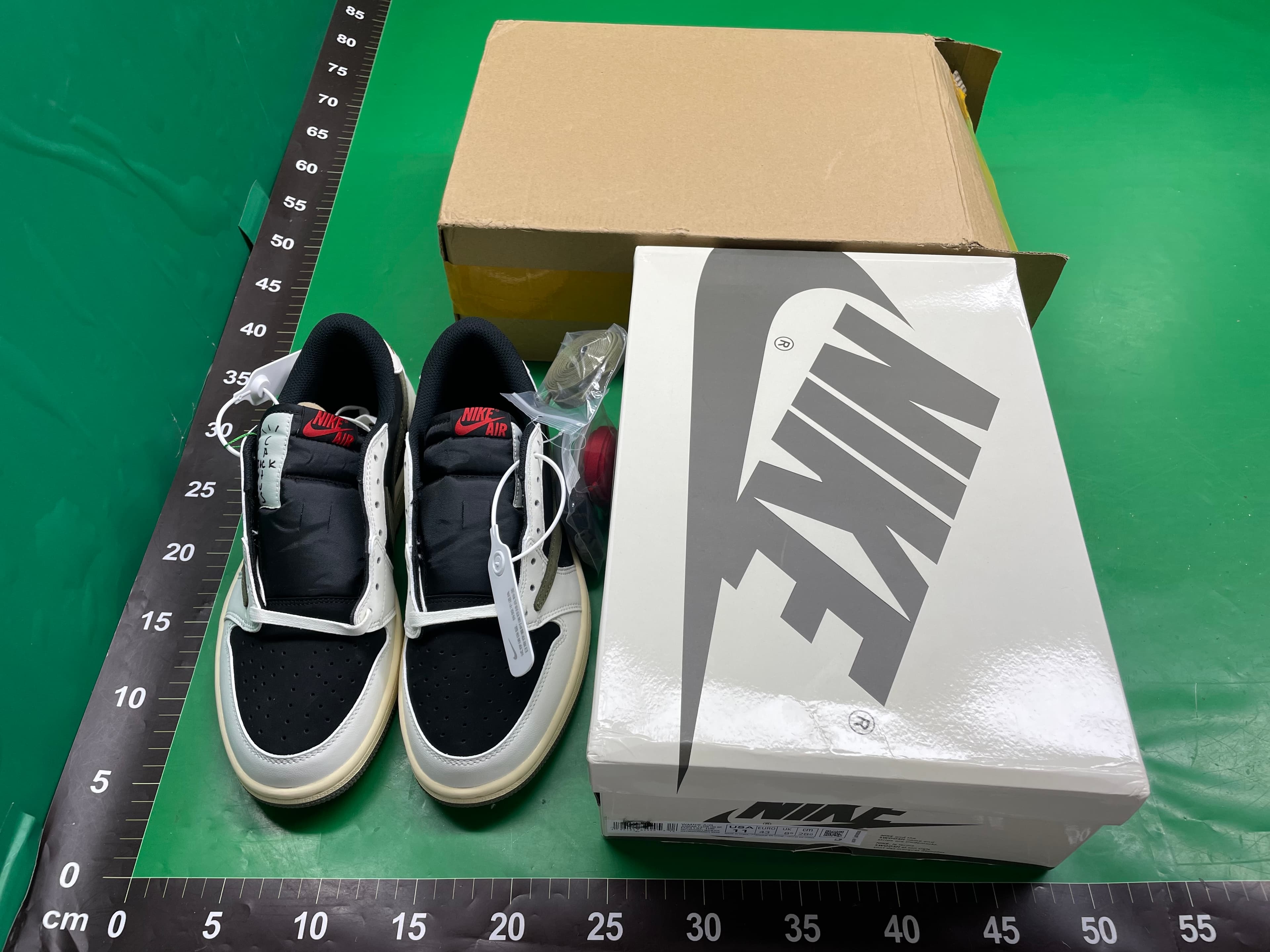 跨境高品质 AJ1倒钩 travis联名款 TS闪电白蓝 复古低帮篮球鞋 — miniatura QC 4