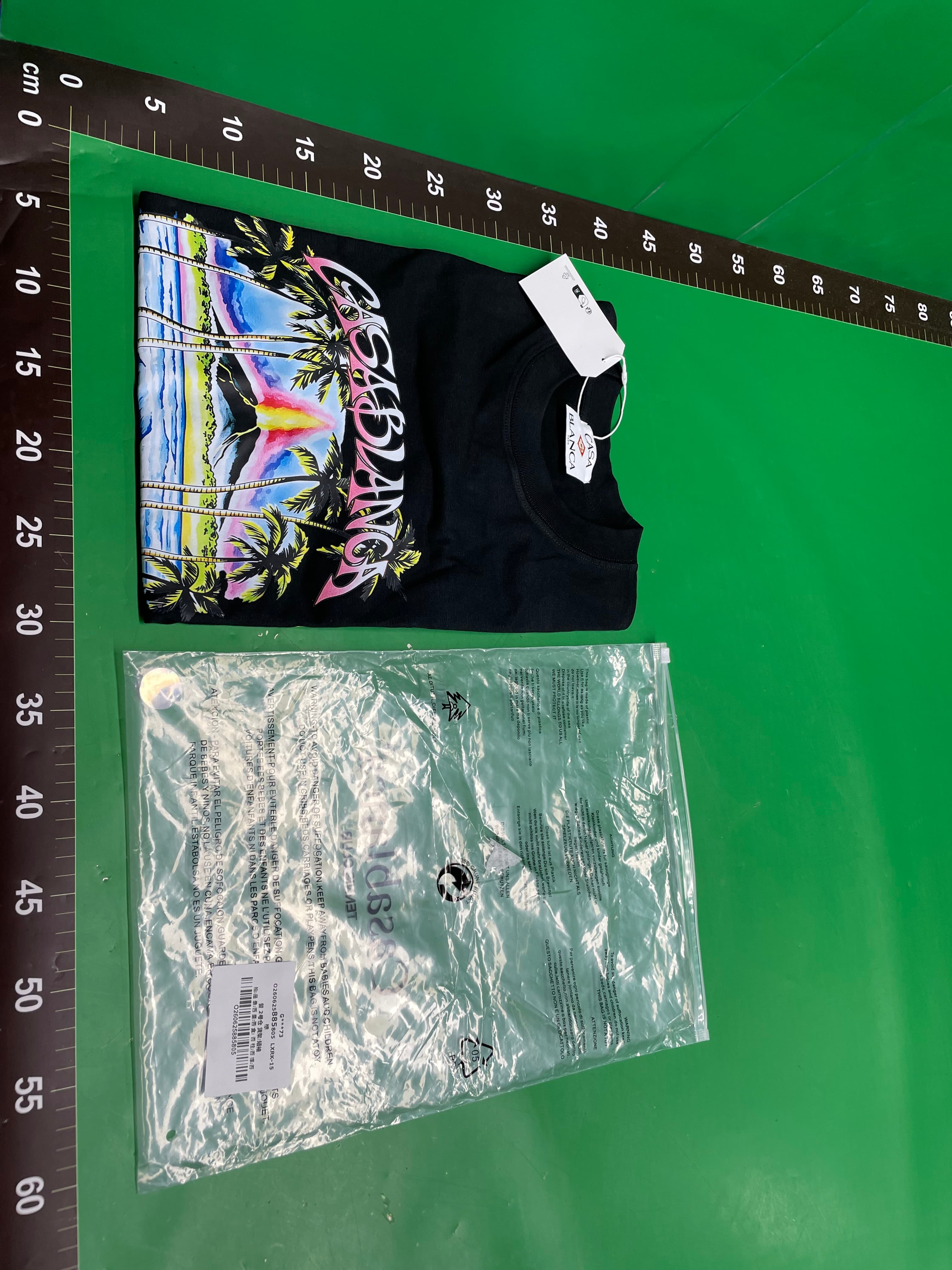 跨境卡萨布兰卡短袖 小众潮牌个性蓝色炫幻门红色字母casa印花T恤 — miniatura QC 2