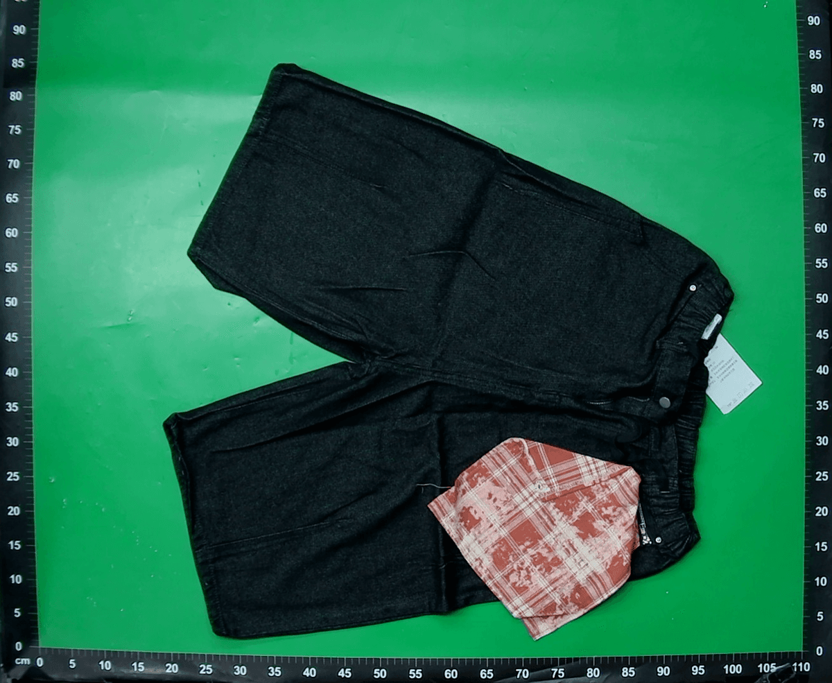 美式街头可拆卸撞色方巾牛仔七分裤男女夏季潮牌痞帅宽松休闲短裤 — foto QC 1