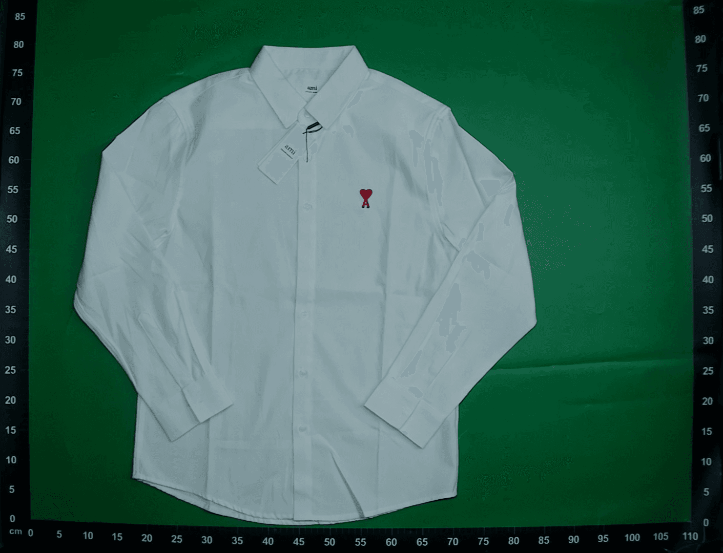 ami衬衫长袖25ss早秋新款小爱心刺绣宽松上衣条纹翻领开衫衬衣 — foto QC 1