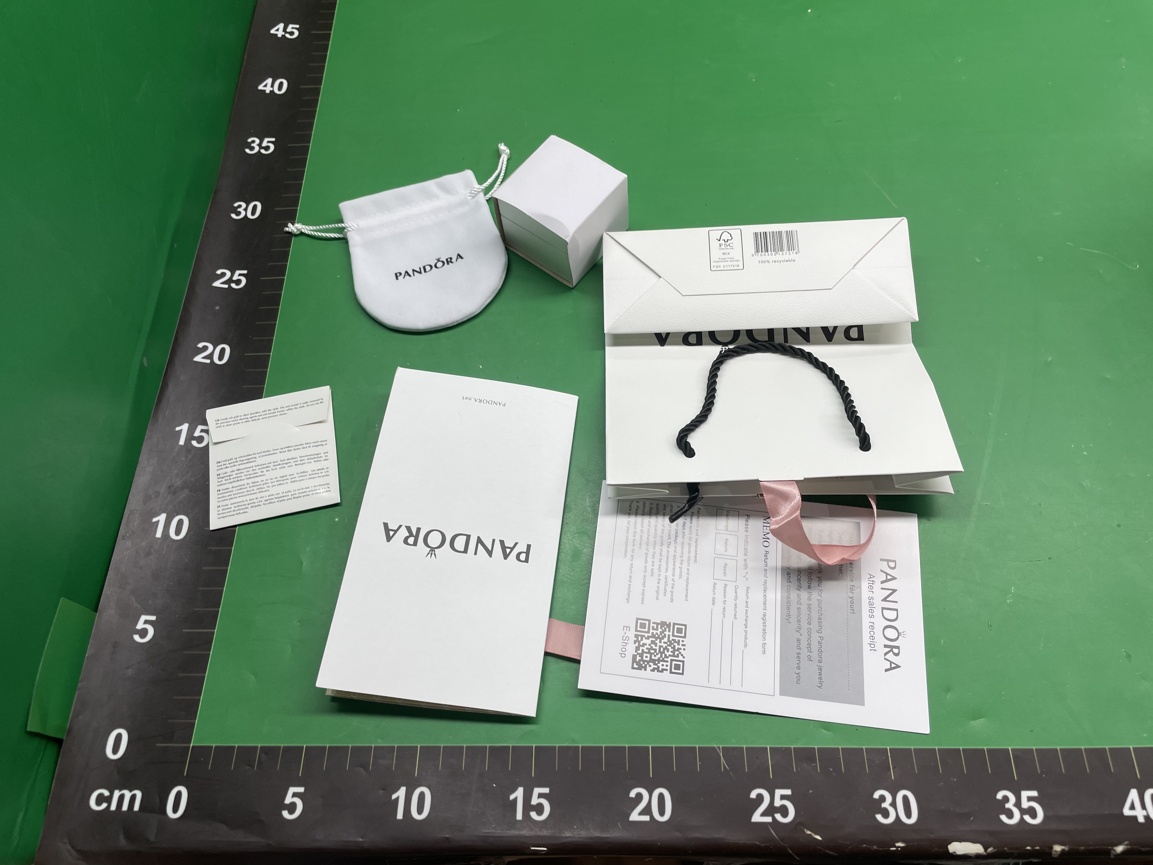 潘家饰品原版经典款包装礼袋六件套手镯手链盒擦银布说明书绒布袋 — miniatura QC 6