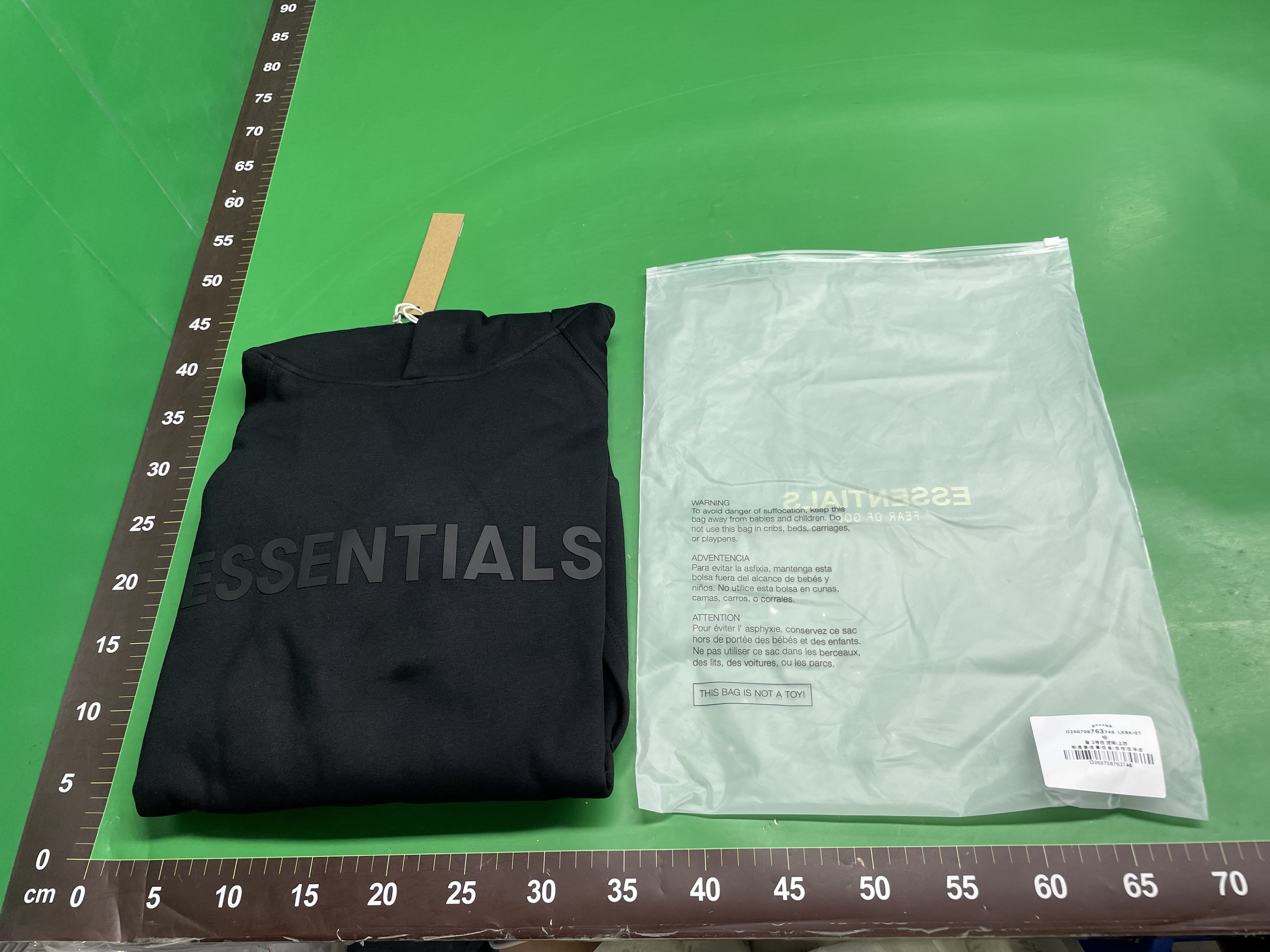 Essentials立体字母印花加绒连帽卫衣FOG男女青少年街头嘻哈外套 — miniatura QC 5