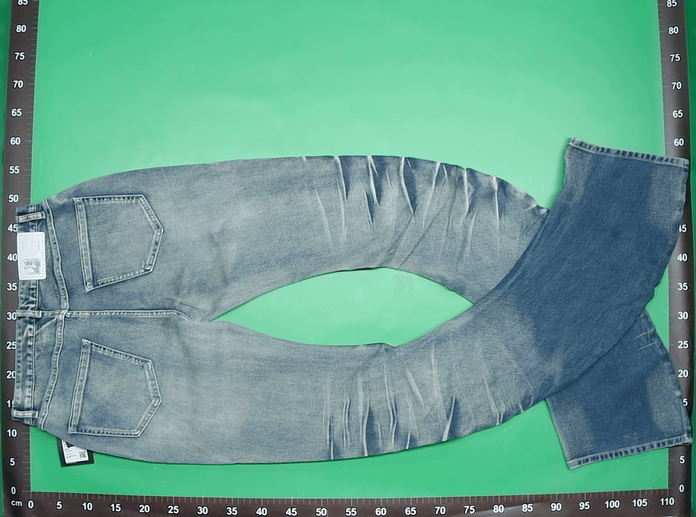 Noemosen*【Original Release】Ice Blue Cracked Washed Three-Dimensional Cat Whiskers Scimitar Cut Fog Blue Jeans — miniatura QC 3