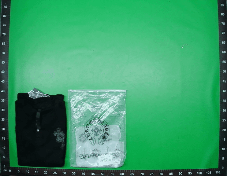 高版CH克罗?小领口十字架贴皮华夫格重磅男女款春秋休闲长袖上衣 — foto QC 1
