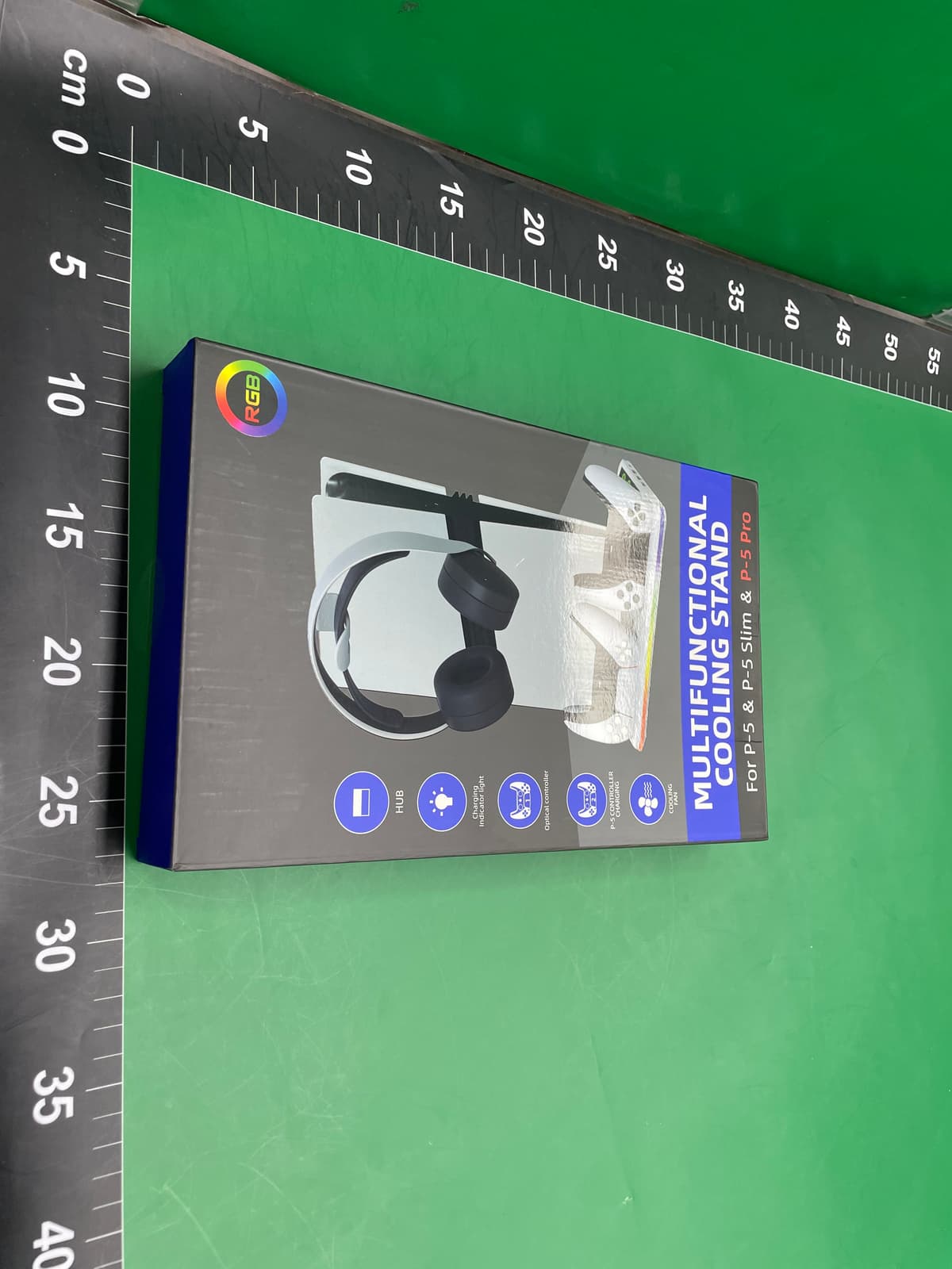 PS5/SLIM/PRO通用主机散热底座多功能风扇支架双手柄座充带RGB灯 — foto QC 1