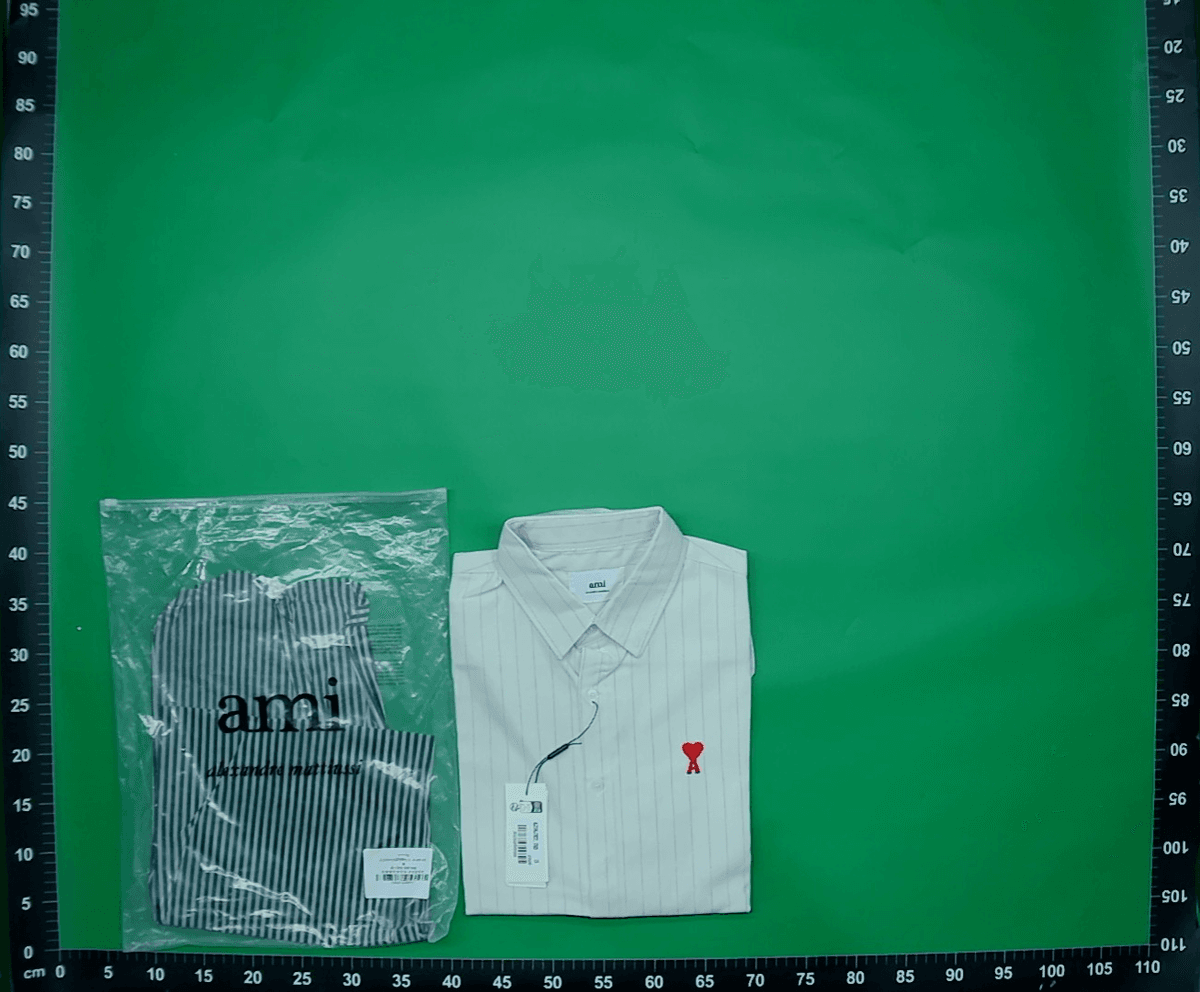ami衬衫短袖夏季爱心刺绣牛津布宽大休闲宽松男女情侣外贸上衣 — foto QC 1