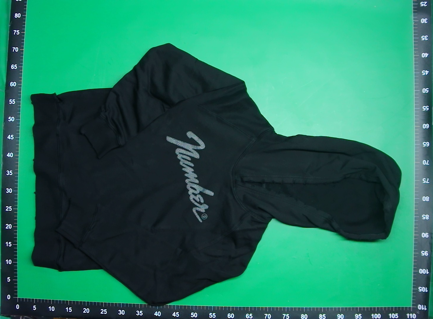 自主Number(N)ine the high streets hoodie05AW纯黑破坏龟裂卫衣 — miniatura QC 5