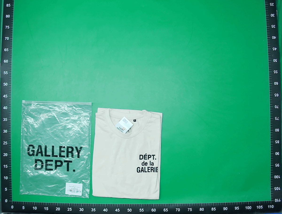 跨境GALLERY DEPT经典LOGO字母标语印花双纱纯棉短袖T恤现货库存 — foto QC 1