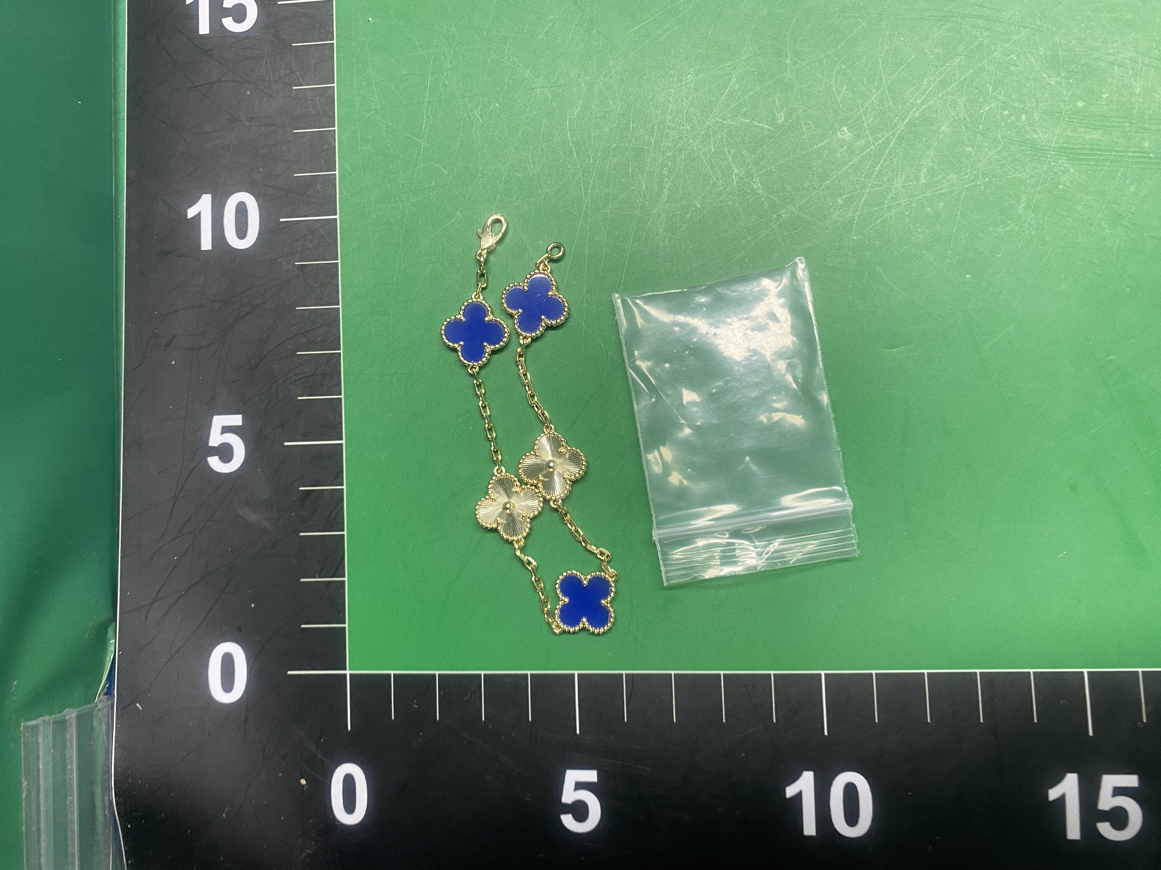 梵家新款四叶草五花手链女镀18k金红蓝紫色镭射满钻轻奢高级感ins — miniatura QC 5