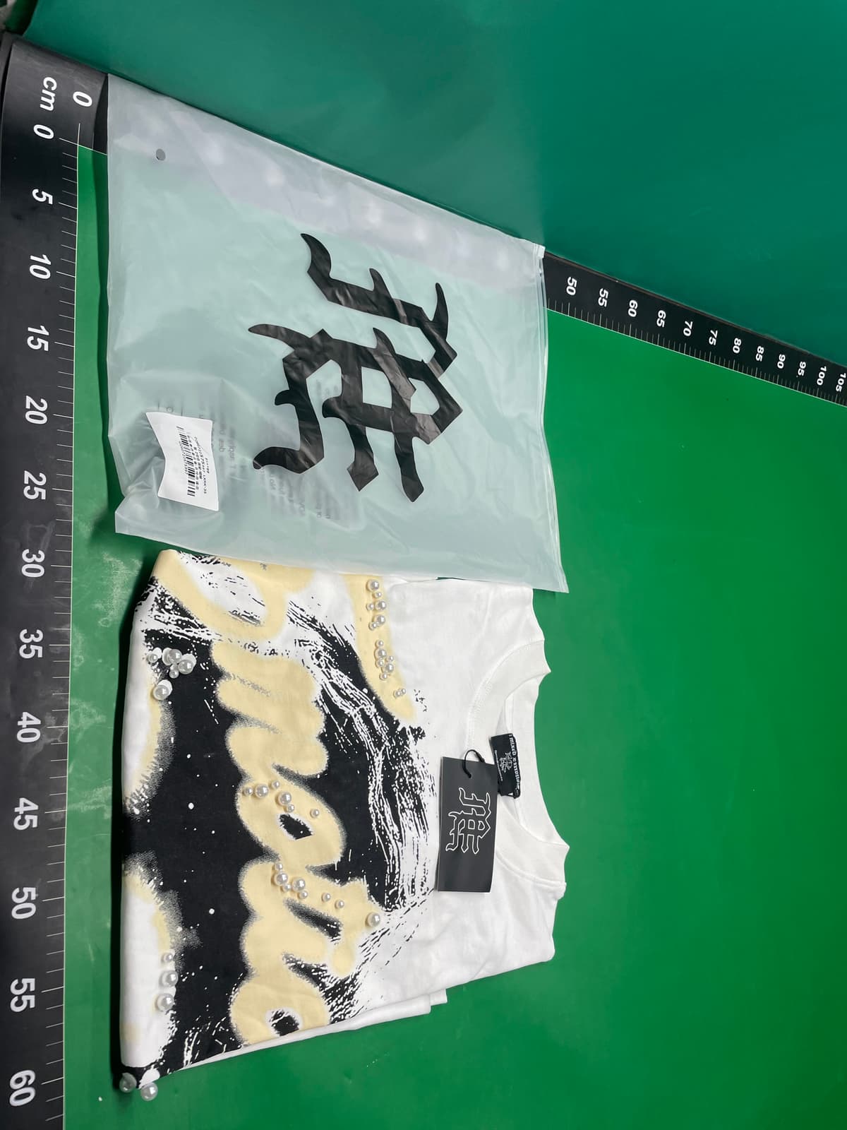 MIXED EMOTION美式街头烫钻字母短袖复古高街休闲情侣纯棉短袖T恤 — miniatura QC 2