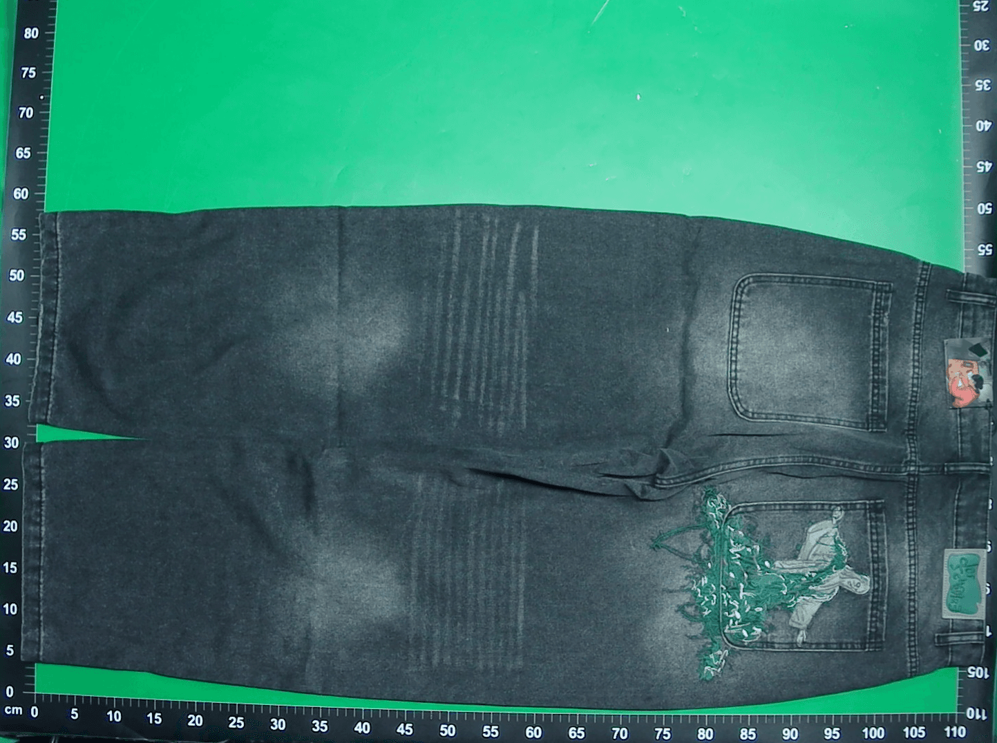 derschutze低腰ins风刺绣直筒牛仔裤男修身显高百搭设计感 — miniatura QC 3