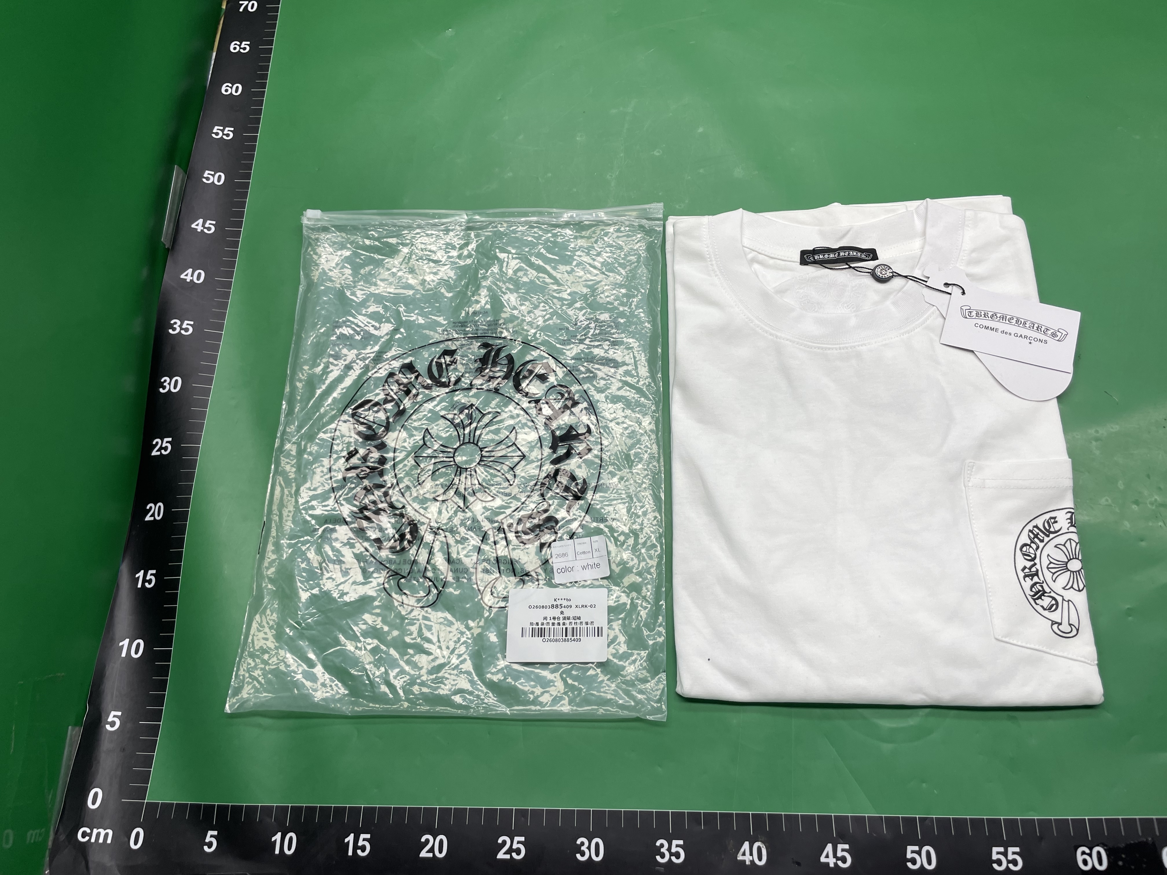 跨境潮牌CH高品质现货库存重工刺绣双纱纯棉圆领短袖T恤男女同款 — foto QC 1