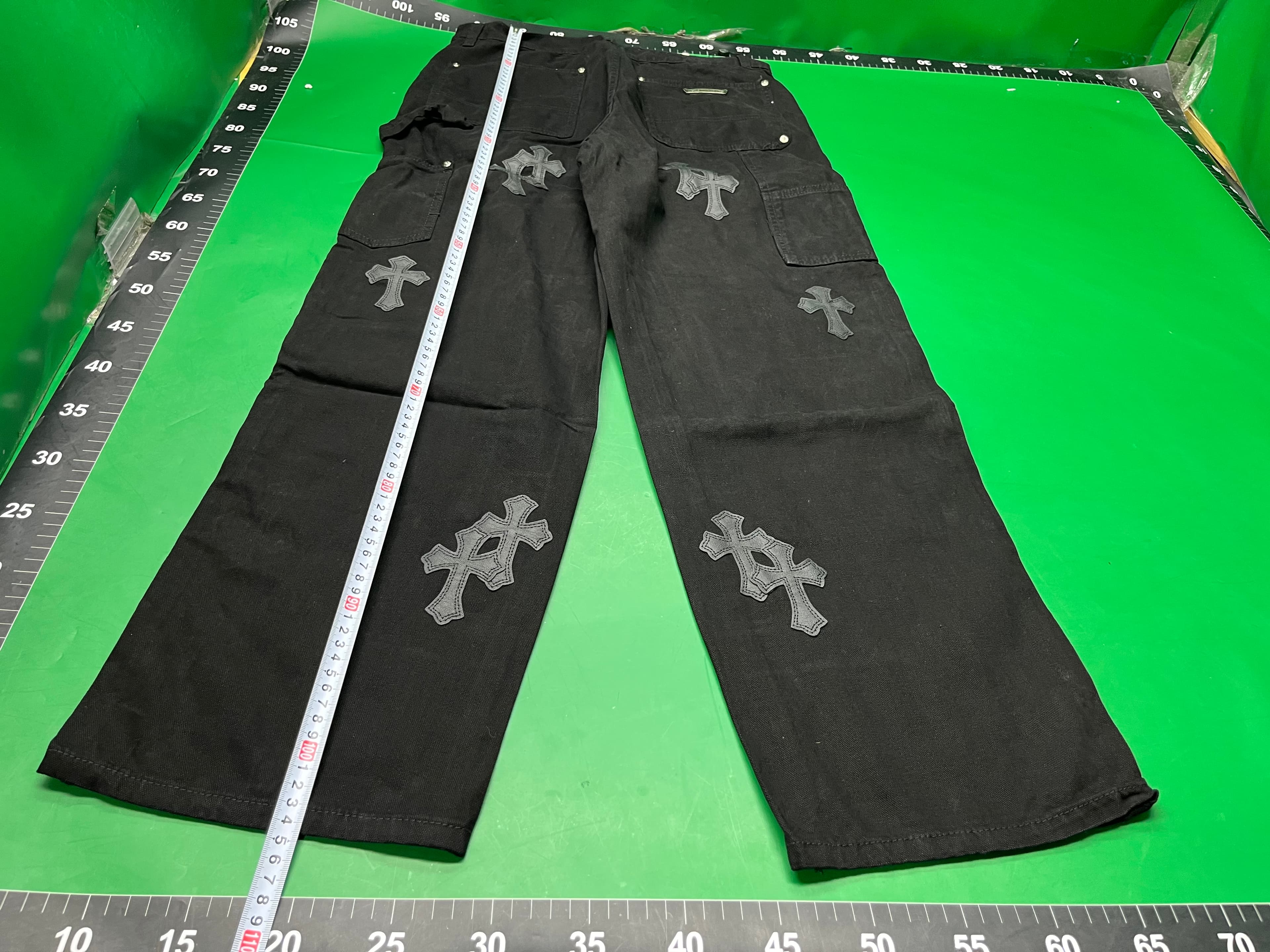 跨境新款26SS潮牌CH克罗直筒堆积神级版型情侣金属贴皮牛仔裤合集 — miniatura QC 3