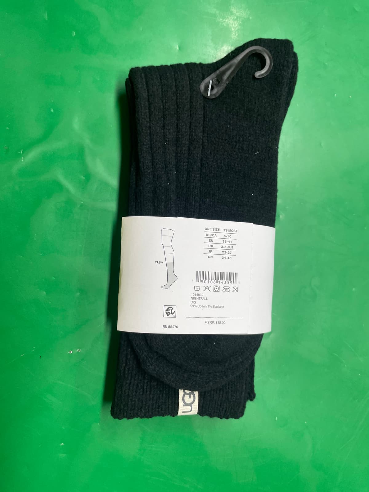 潮牌大线ug女士堆堆布标纯色袜子秋冬保暖休闲款批发女袜加厚 — miniatura QC 2