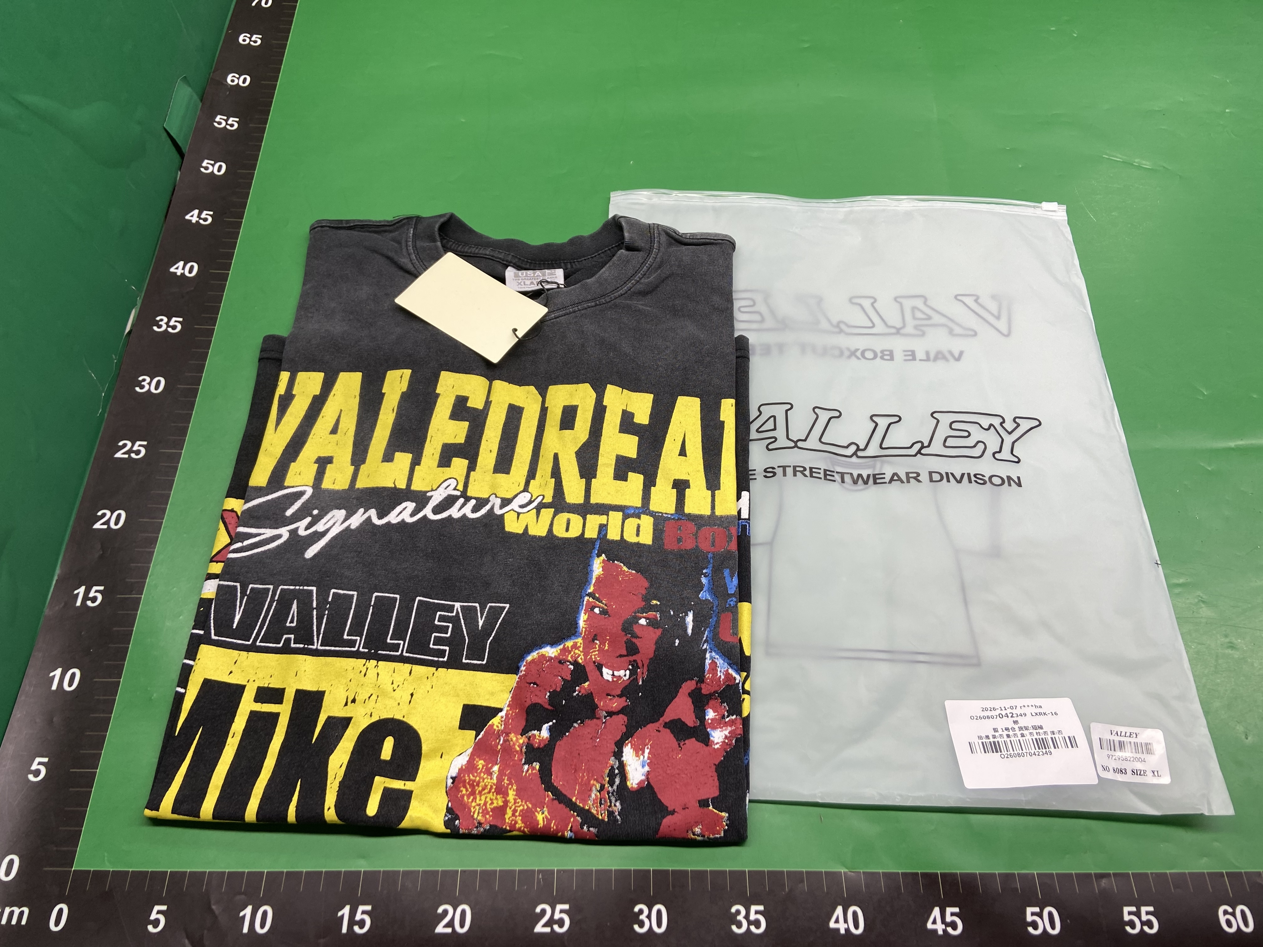 26SS夏季新款跨境潮牌Vale高街美式做旧水洗烫钻男女同款短袖T桖 — miniatura QC 5