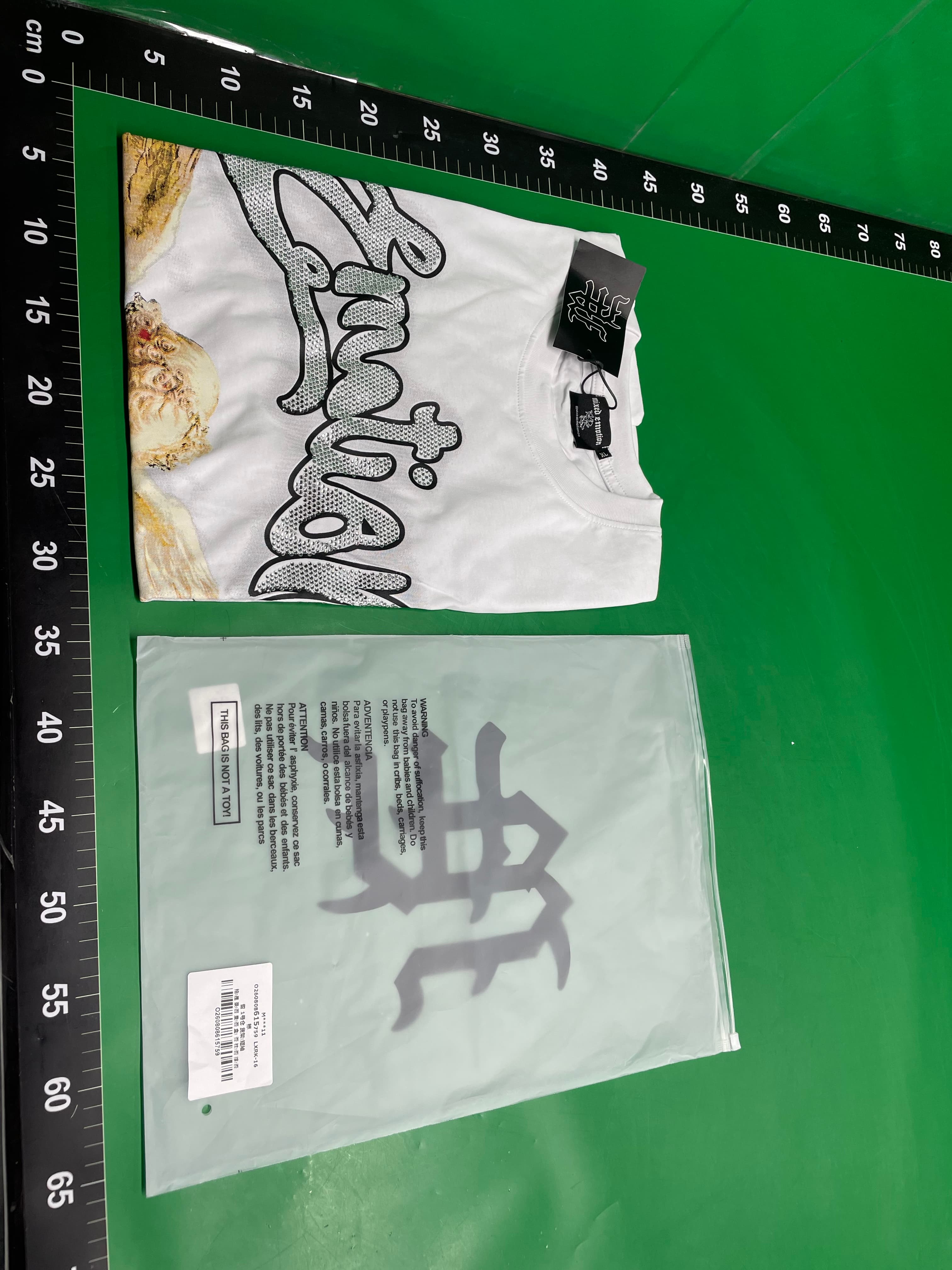 外贸美潮MIXE贴钻OTION外星人章鱼烫钻天使短袖情侣满印钻T恤直发 — miniatura QC 4