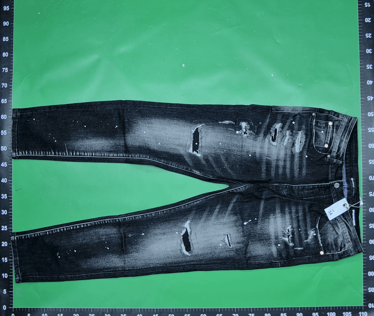 跨境欧美Purple Brand直筒牛仔裤jeans水洗复古破洞痞帅美式合集 — miniatura QC 3