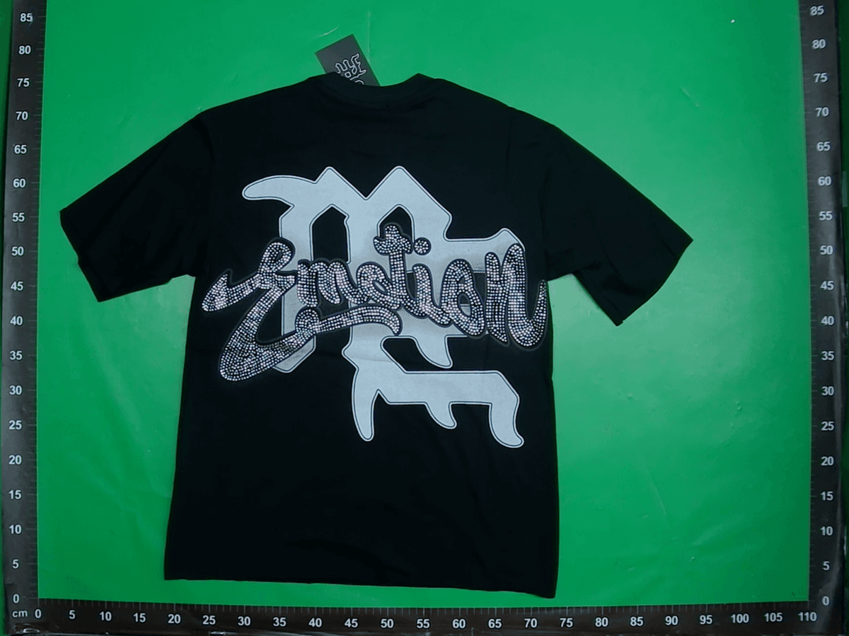 MIXED EMOTION T SHIRT HIP HOP美潮高街嘻哈烫钻宽松纯棉短袖T恤 — miniatura QC 3