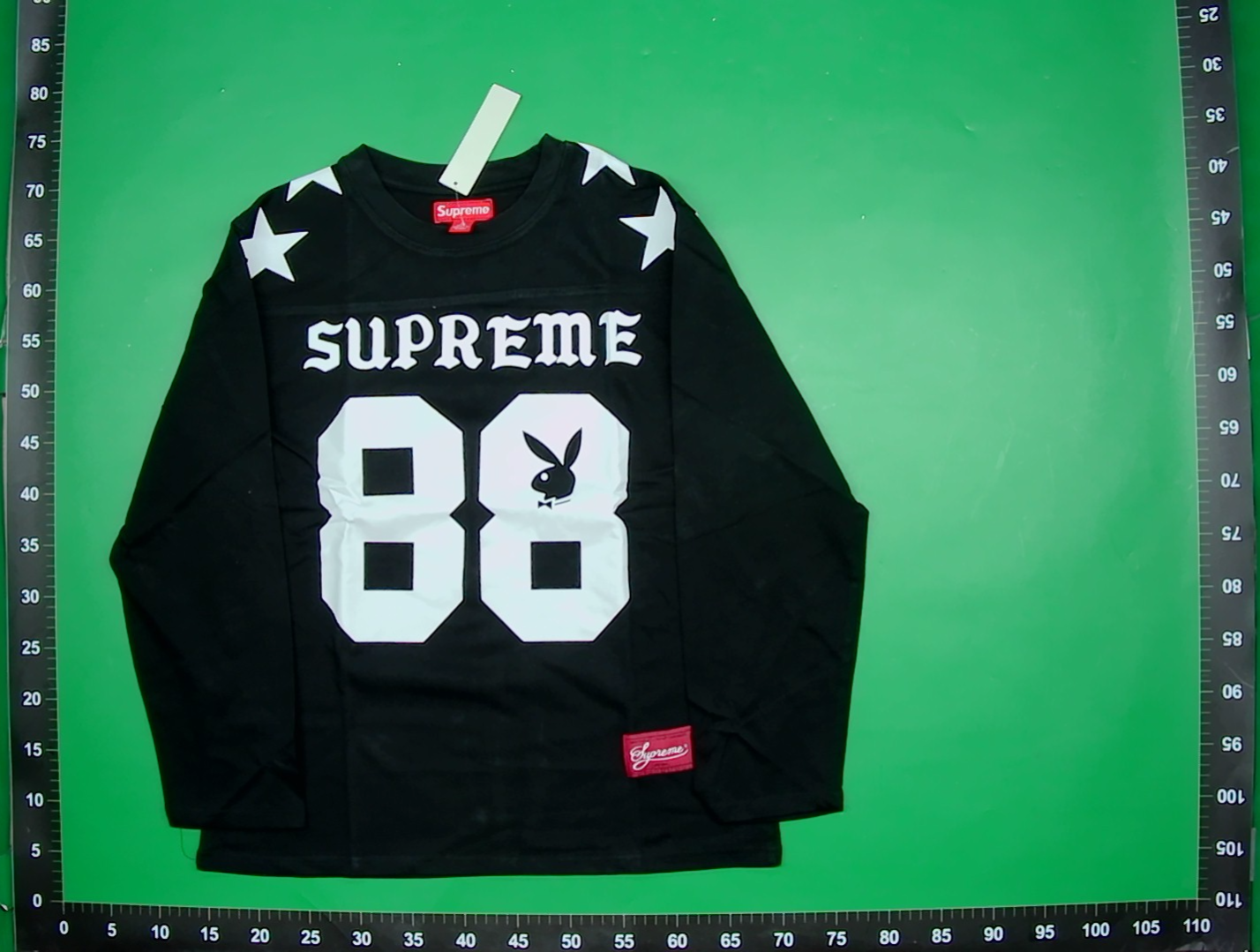 跨境高品质Supreme胸前徽标图案反光下摆抽绳设计半拉链卫衣卫裤 — foto QC 1