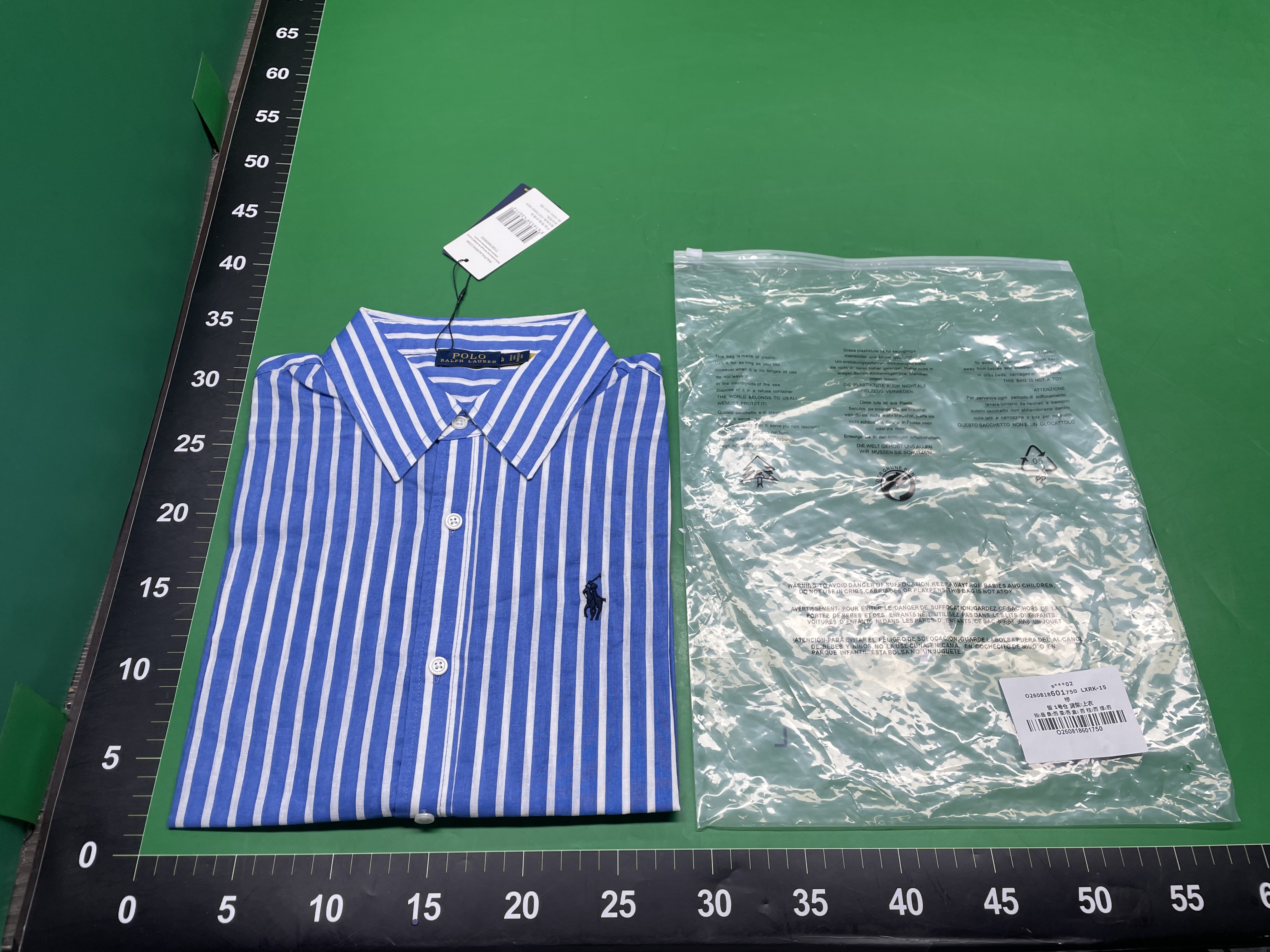 RL拉夫小马标纯棉大条纹防晒衫春夏休闲情侣上衣长袖衬衫女 — miniatura QC 5