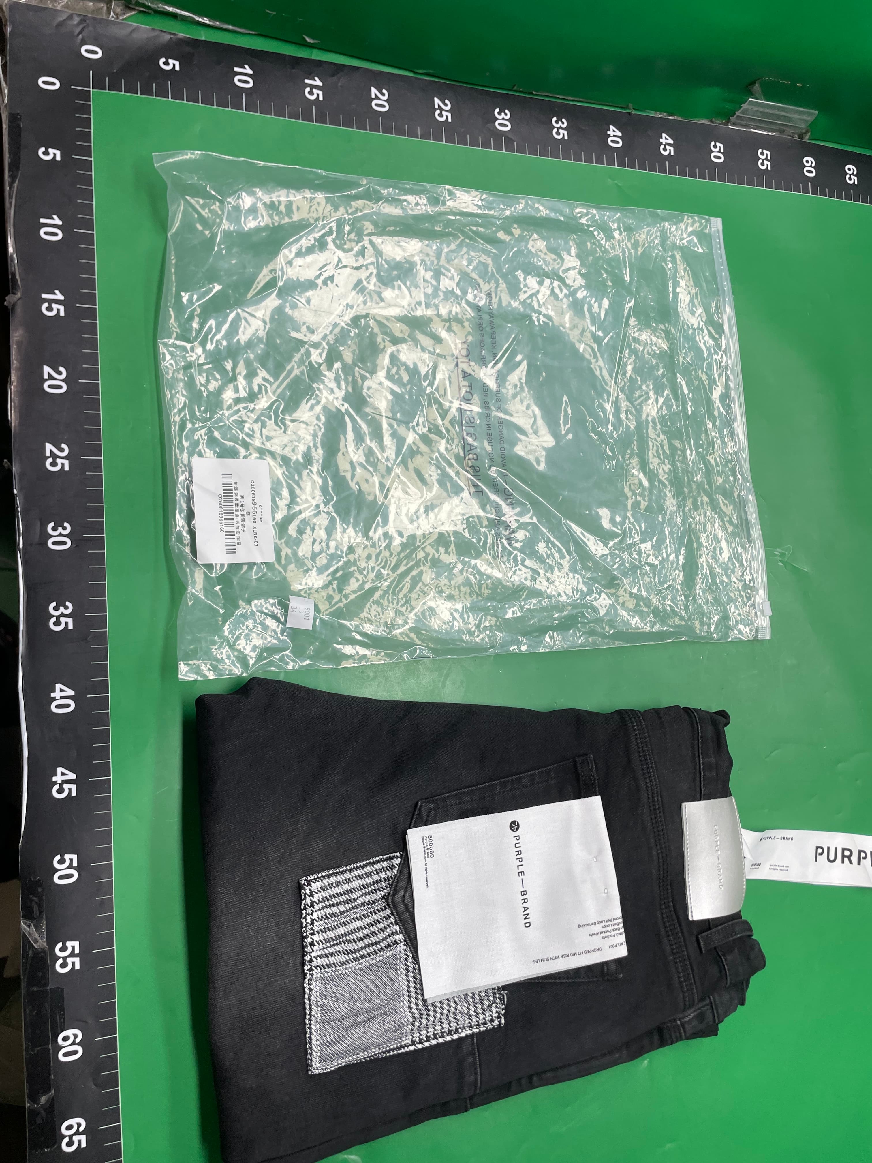 欧美潮牌PUR秋季新款黑色磨白贴布破洞补丁牛仔裤男弹力修身小脚 — foto QC 1