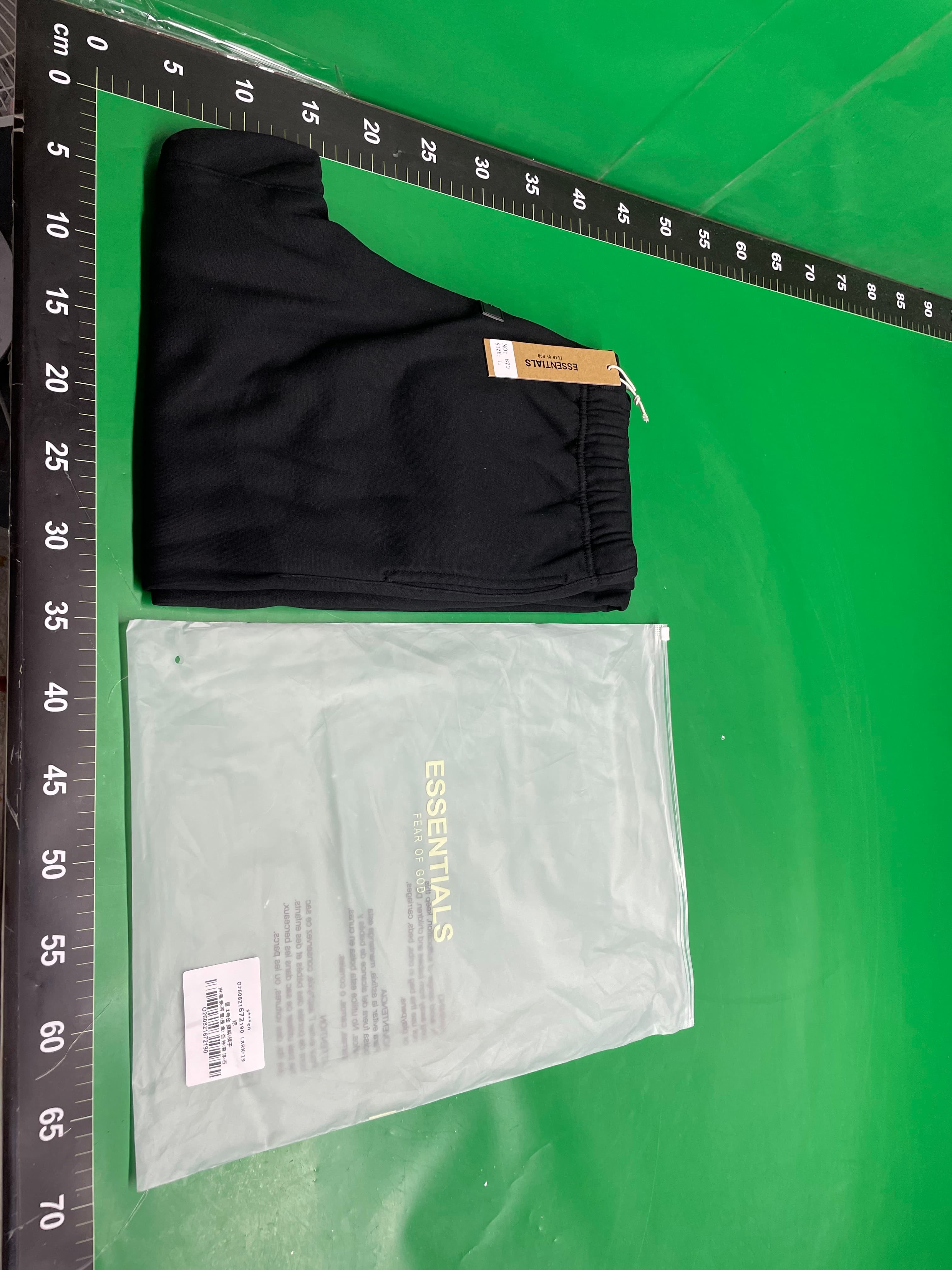 FOG第八季ESSENTIALS经典植绒字母休闲欧美高街束脚长裤加绒卫裤 — foto QC 1
