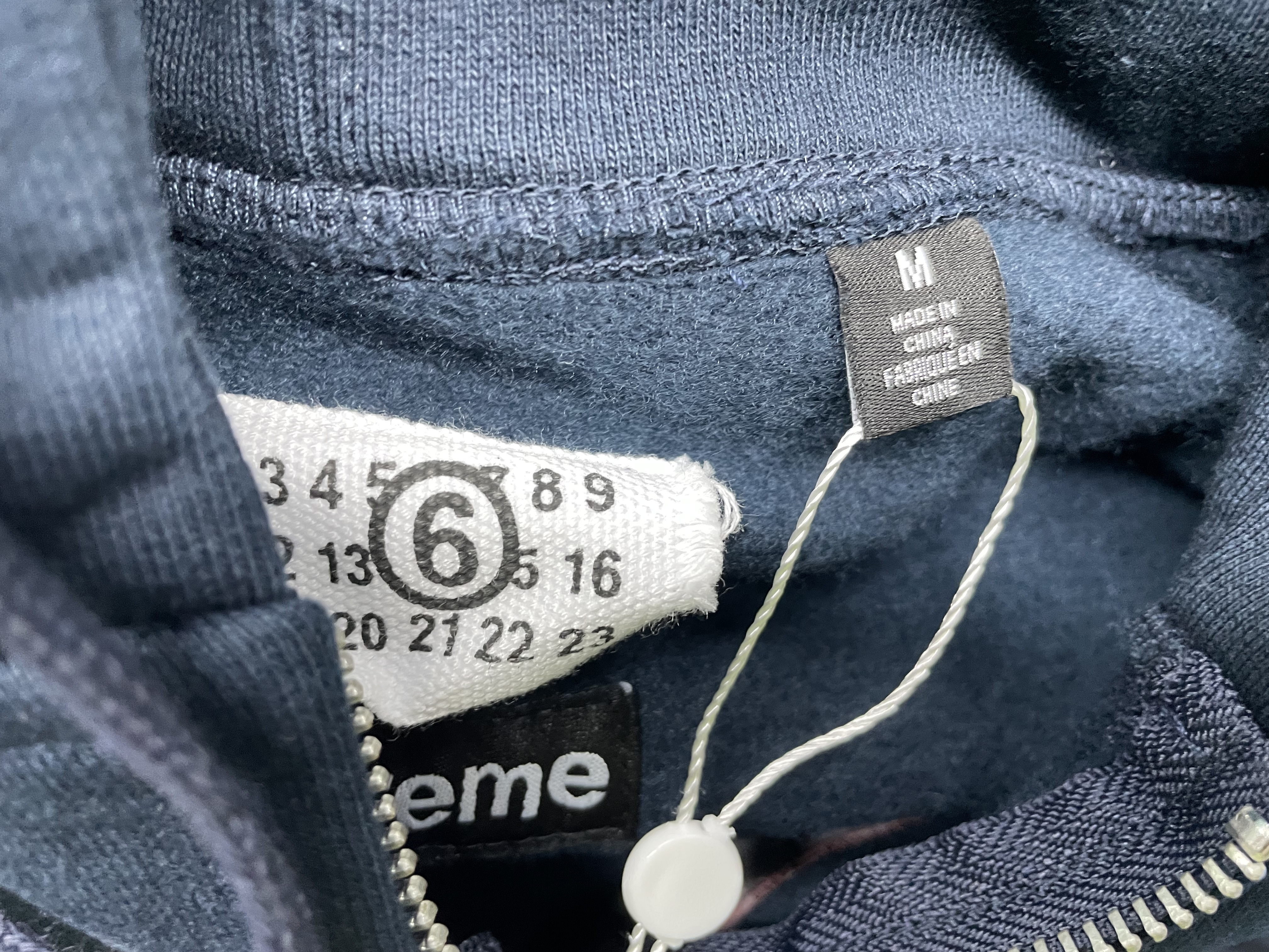 SUPREME 24FW发热华夫格加绒卫衣男女情侣款贴布图案拉链帽衫潮牌 — miniatura QC 6