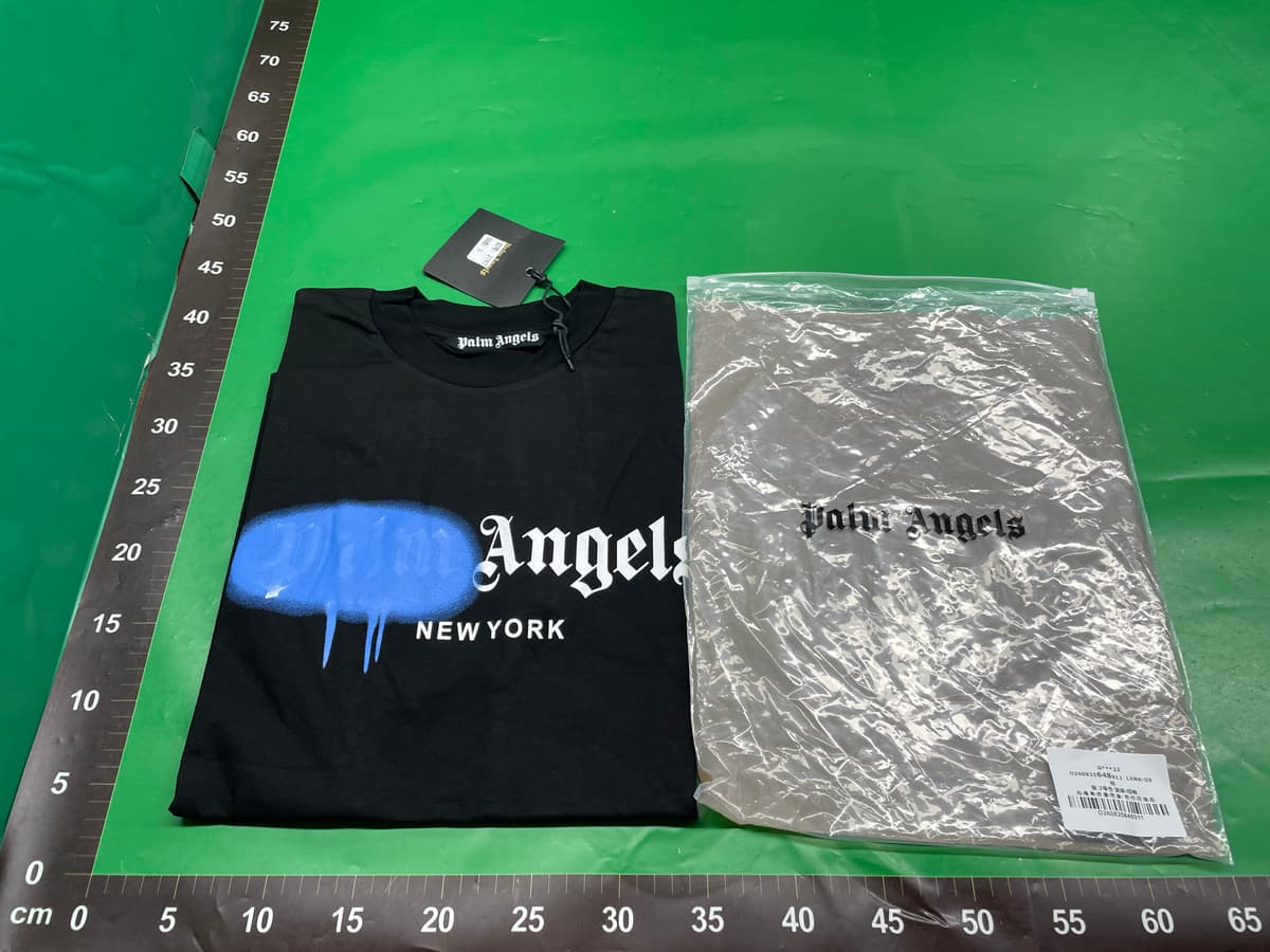 三标齐全高版本Palm Angels现货实拍纯棉印花短袖圆领T恤男女同款 — foto QC 1