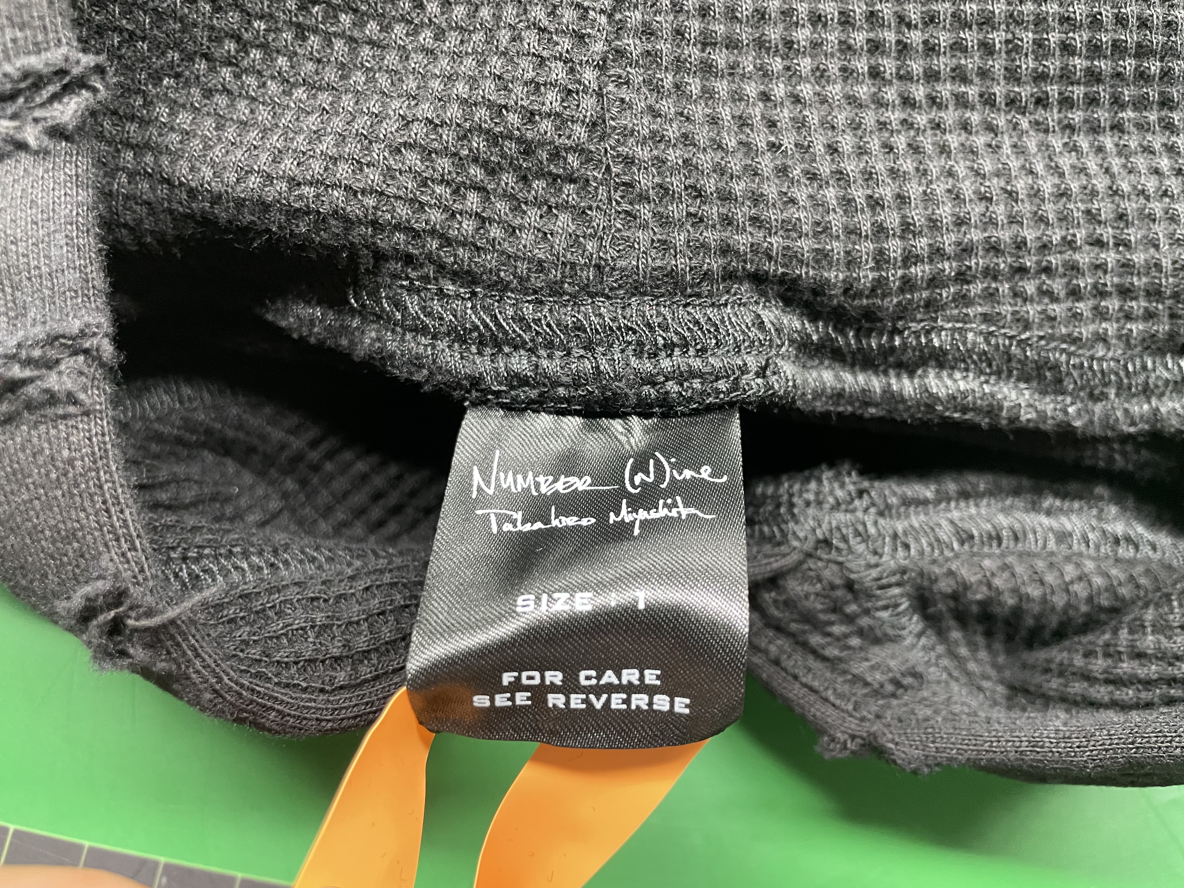 自主Number(N)ine the high streets hoodie05AW纯黑破坏龟裂卫衣 — miniatura QC 2