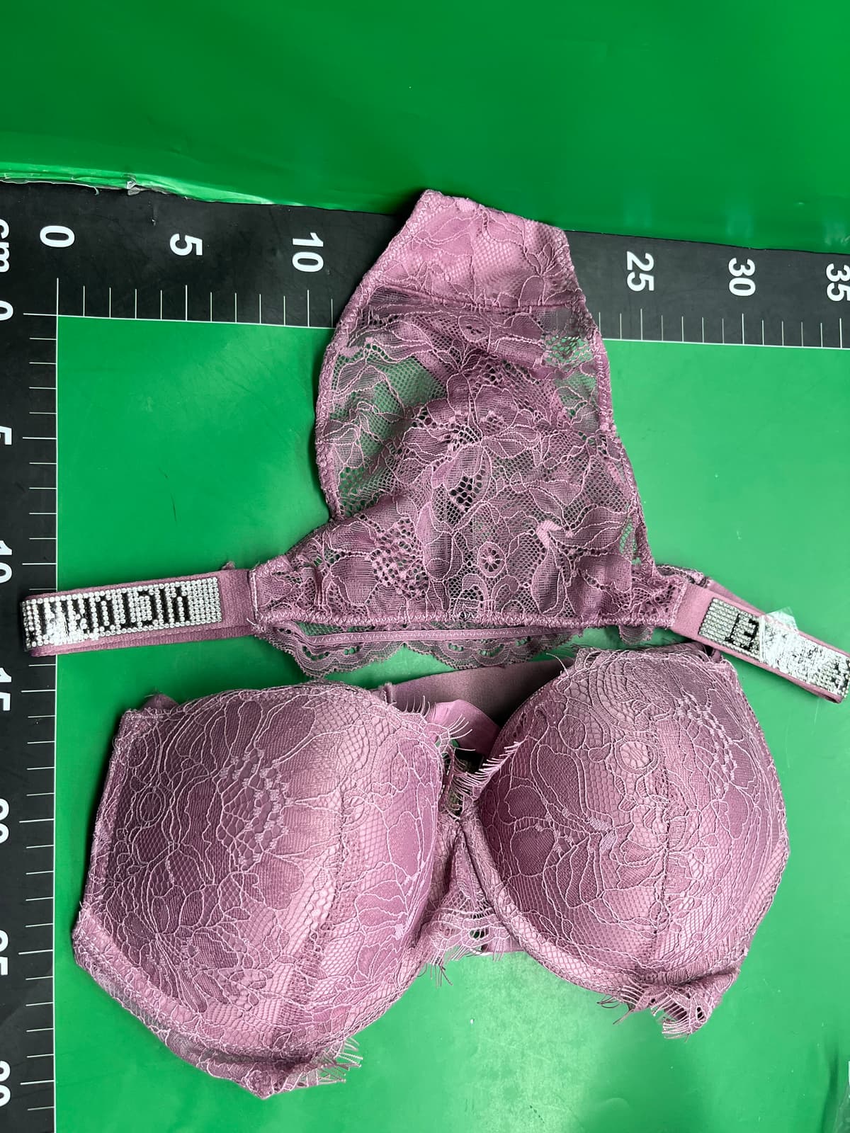 维多同款水钻肩带蕾丝内衣女小胸聚拢性感收副乳文胸罩套装 — miniatura QC 3