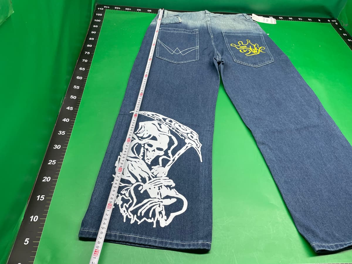 2024宽松牛仔裤男士复古嘻哈哥特街头服饰原宿休闲裤 — miniatura QC 4