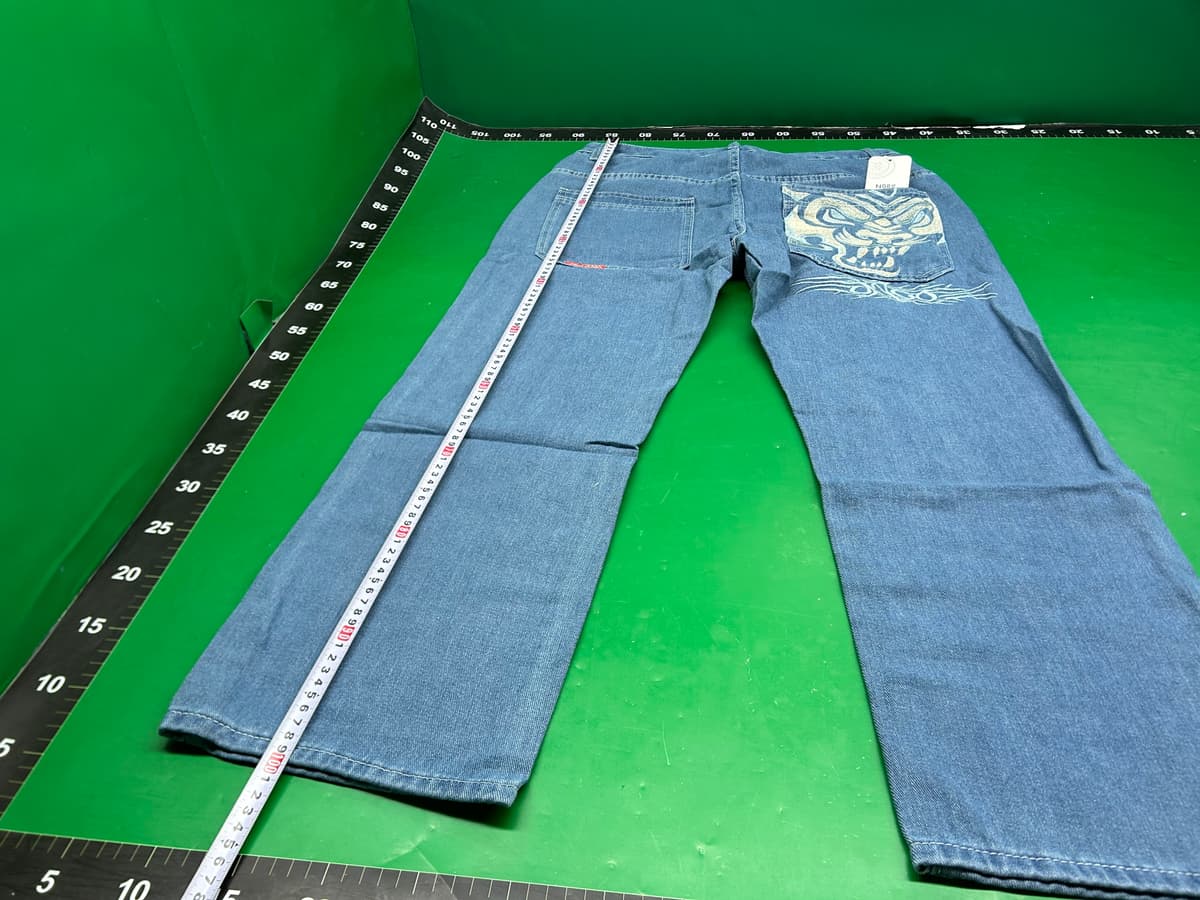 2024宽松牛仔裤男士复古嘻哈哥特街头服饰原宿休闲裤 — miniatura QC 2