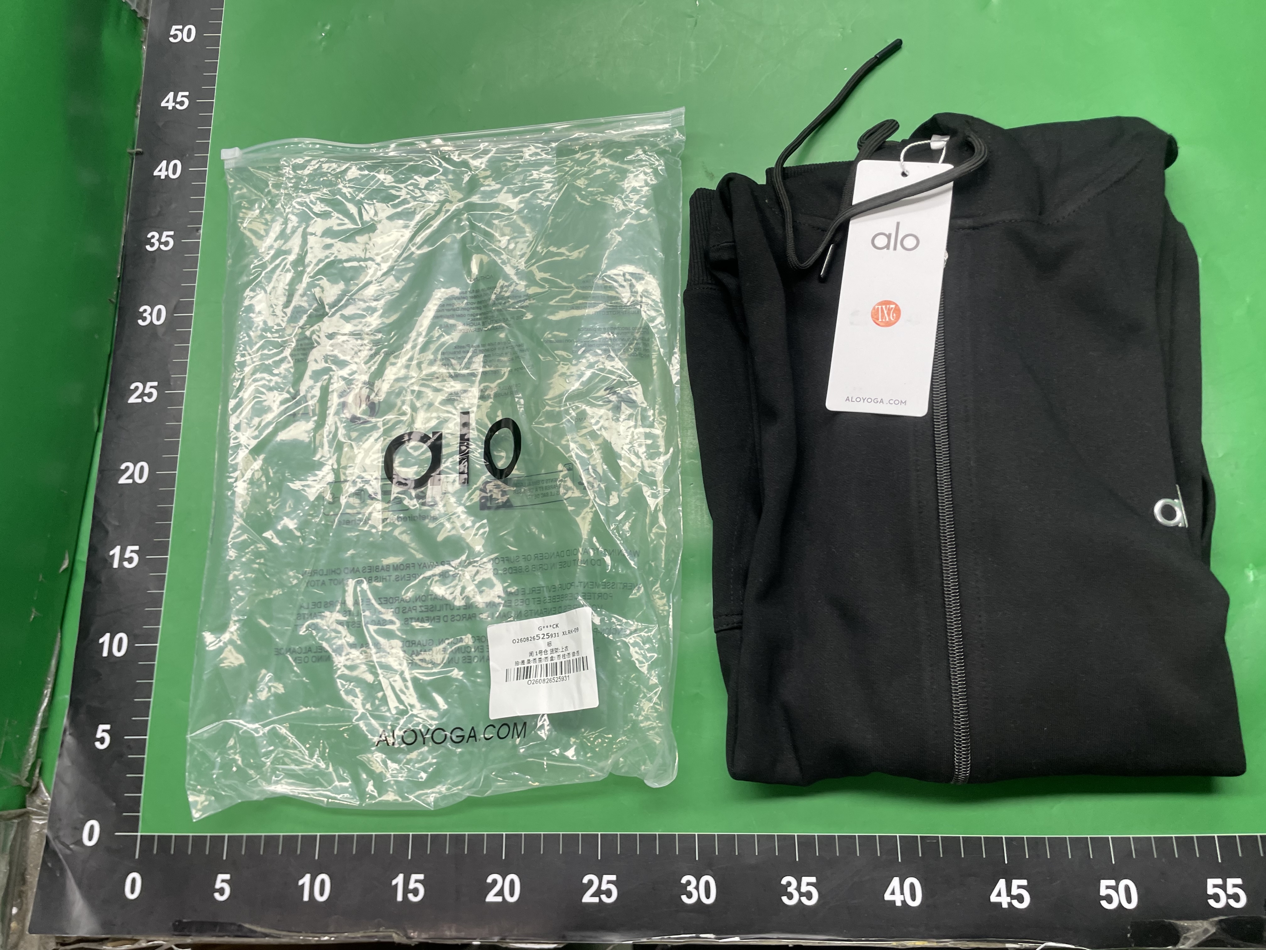 美式秋冬重磅字母alo凸起加绒休闲连帽卫衣男女宽松套装 — miniatura QC 2