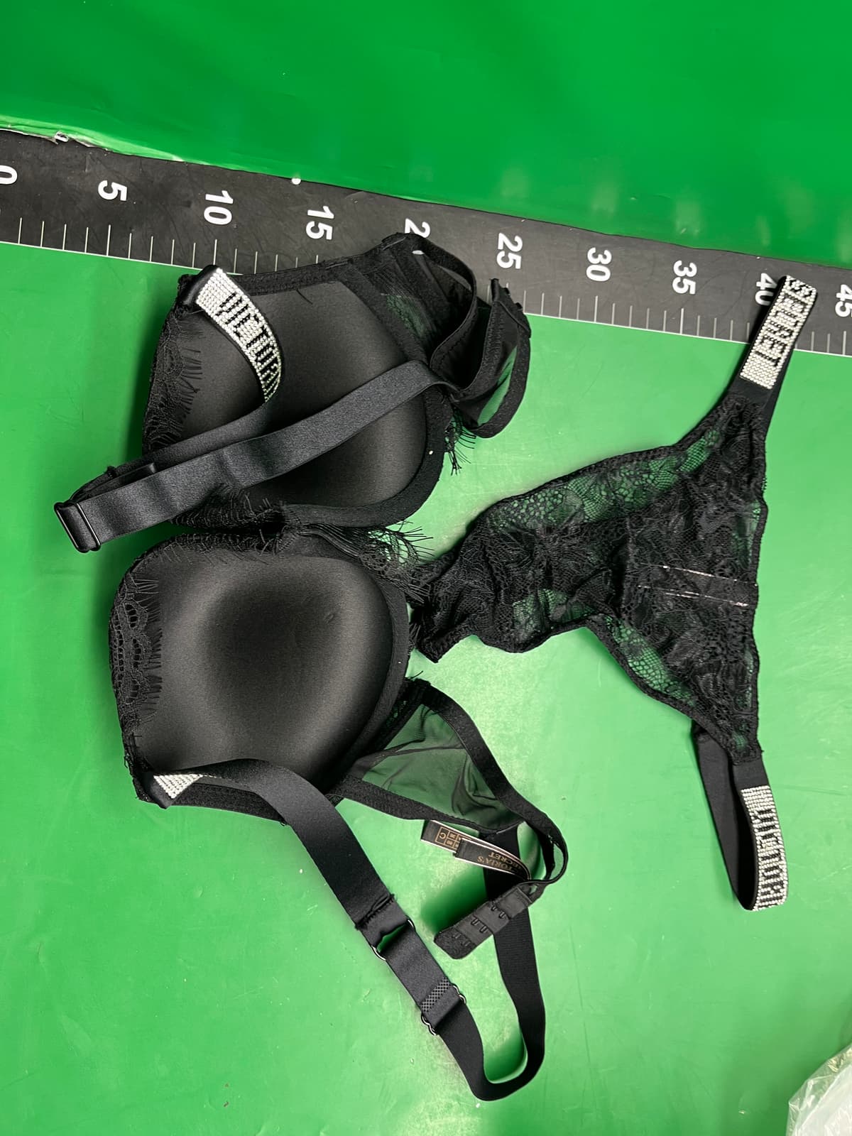 维多同款水钻肩带蕾丝内衣女小胸聚拢性感收副乳文胸罩套装 — miniatura QC 2