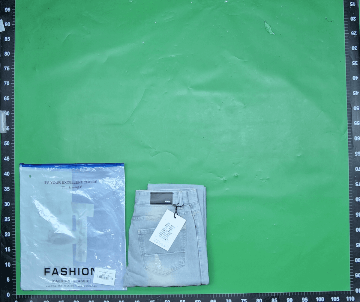 AM跨境外贸风格朋克复古蓝破洞修身弹力印花印染小脚男式牛仔裤潮 — miniatura QC 2