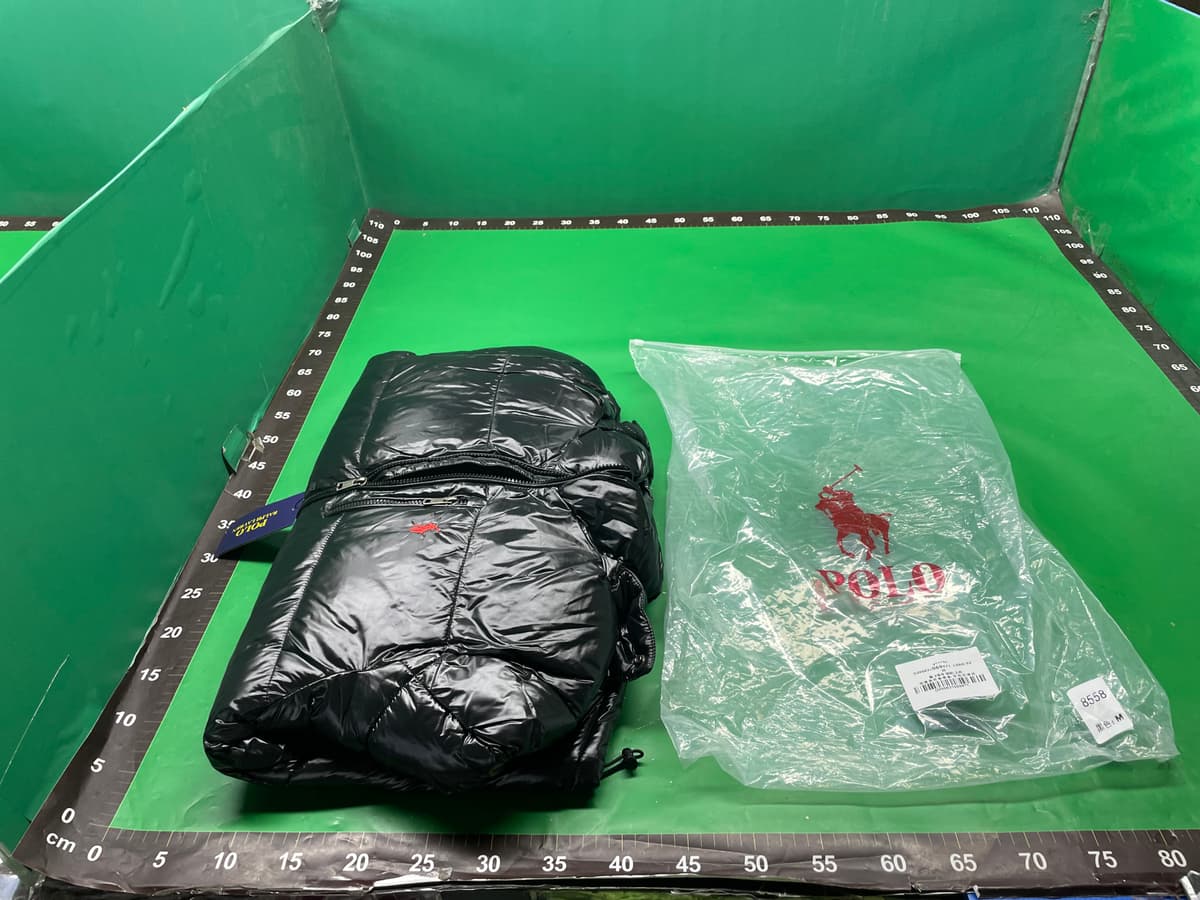 跨境AM高品质拉夫劳伦亮面连帽女款小马刺绣棉服 — foto QC 1