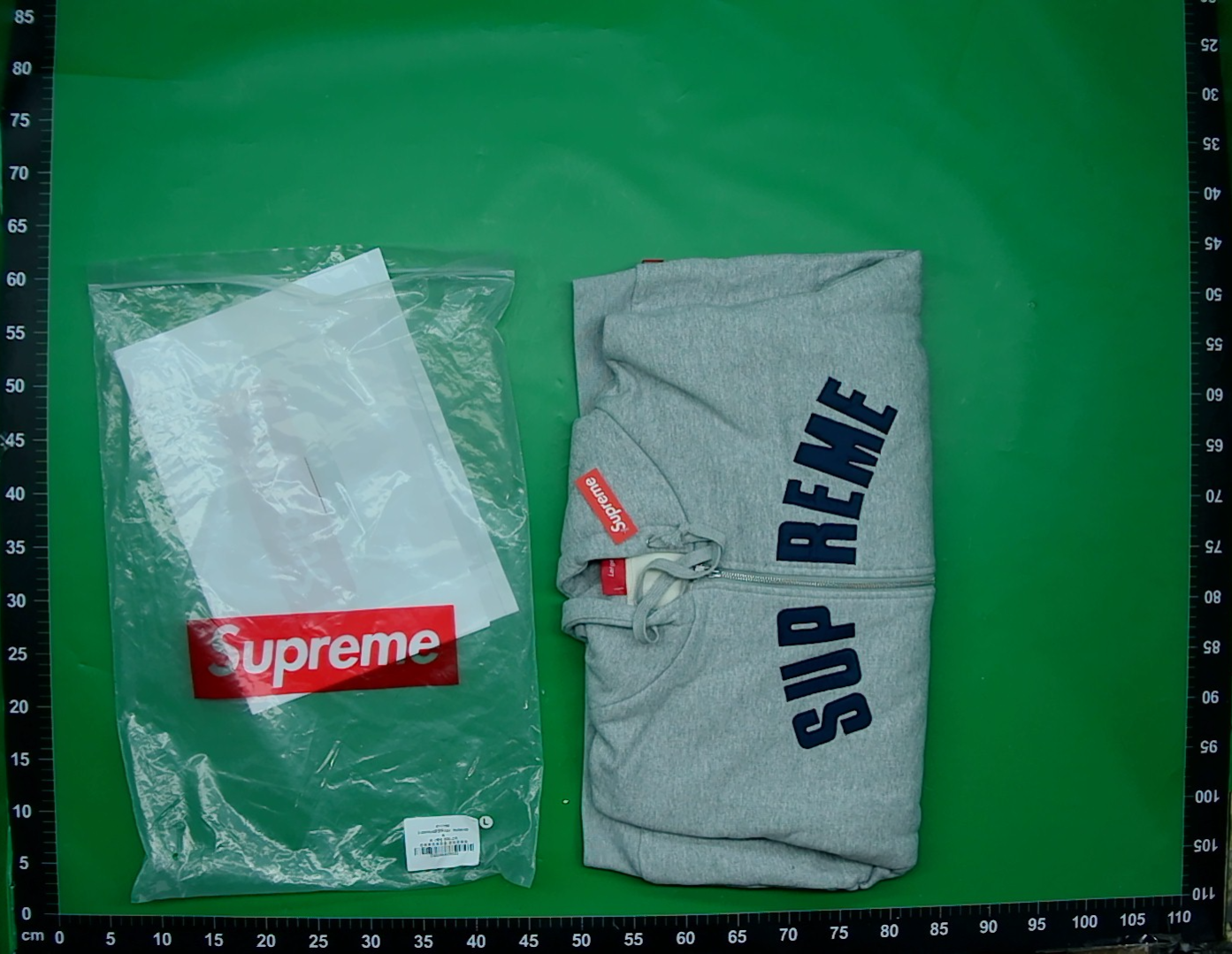 SUPREME 24FW发热华夫格加绒卫衣男女情侣款贴布图案拉链帽衫潮牌 — foto QC 1